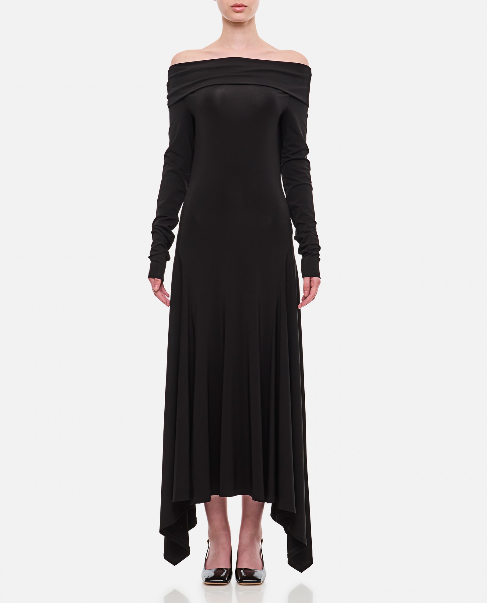 Shop Max Mara Gerla Long Sleeve Dress In Black