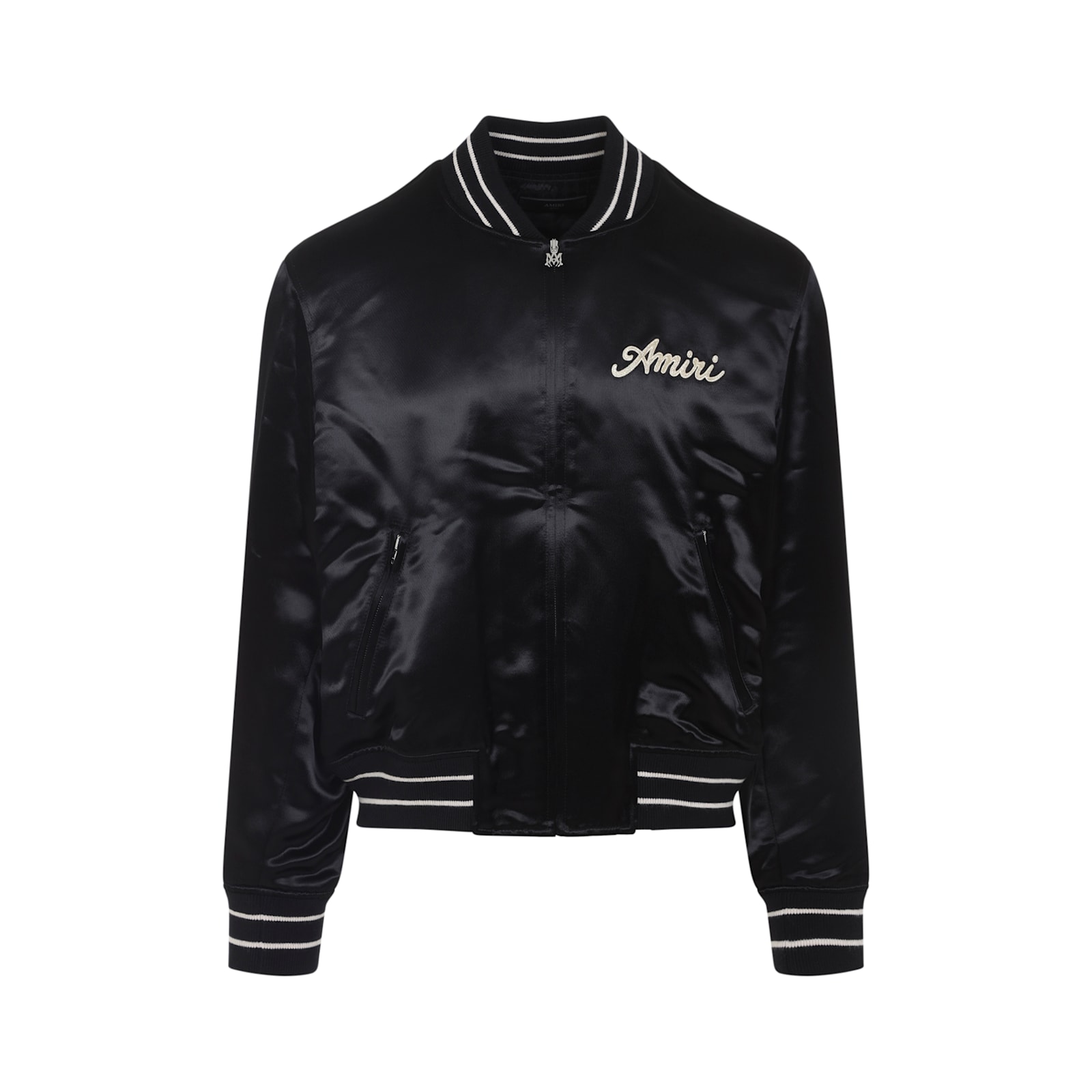 Amiri Bomber Jacket With Ribbed Cuffs And Hem In Black