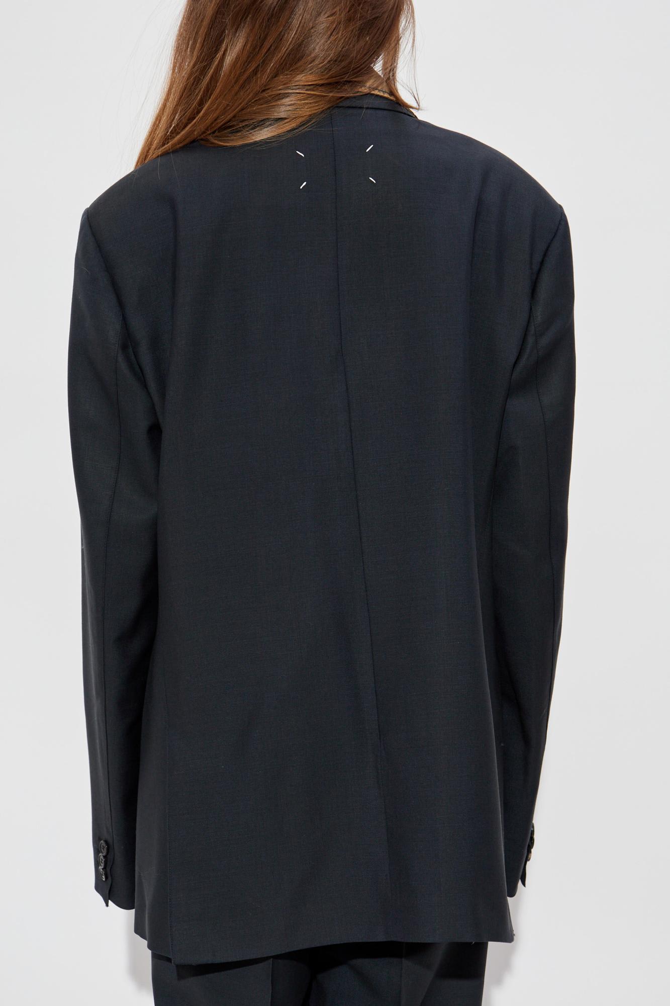 Maison Margiela Black Mohair Blend Oversize Blazer In Nero