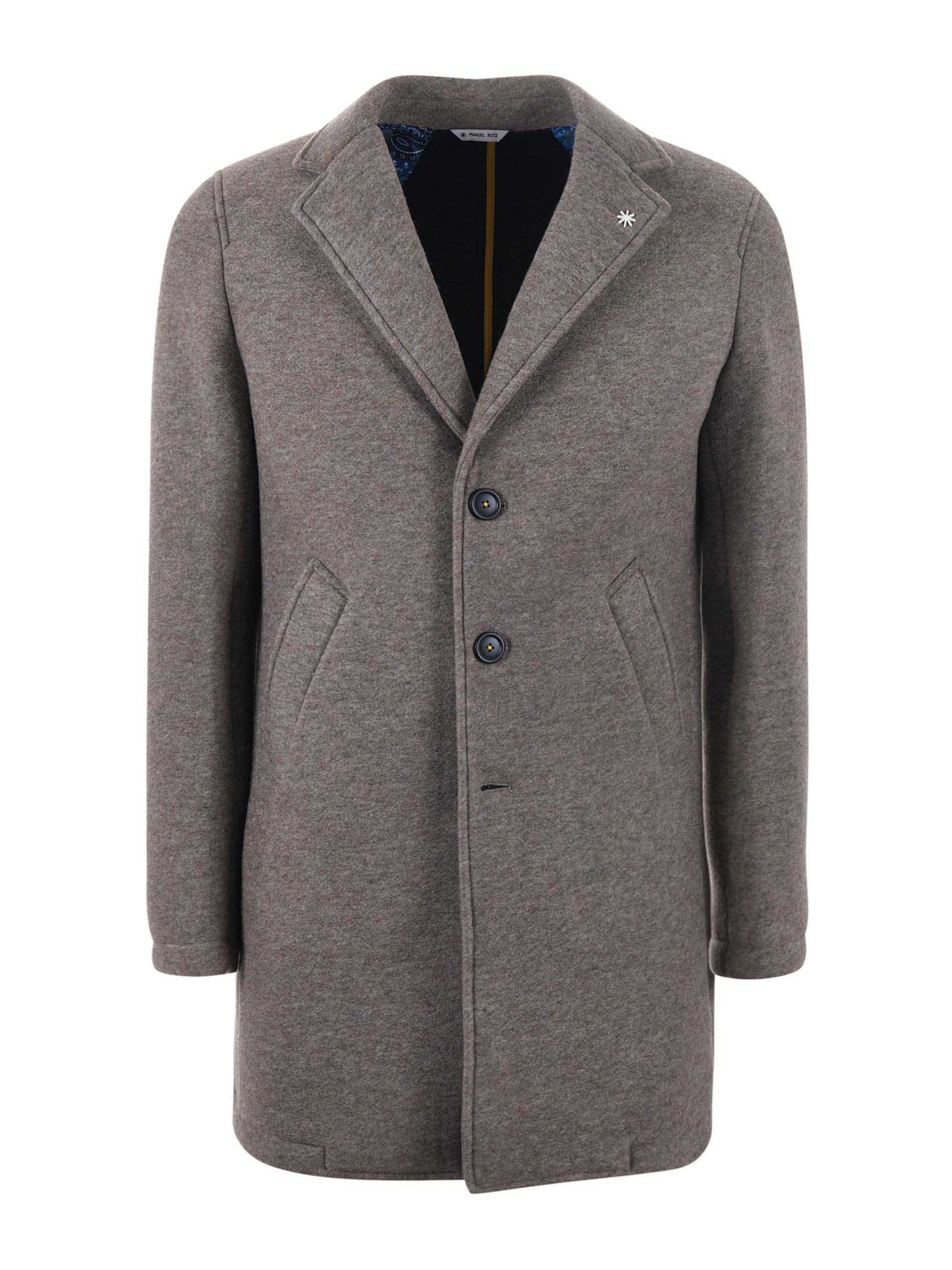 Shop Manuel Ritz Coat In Dove Grey