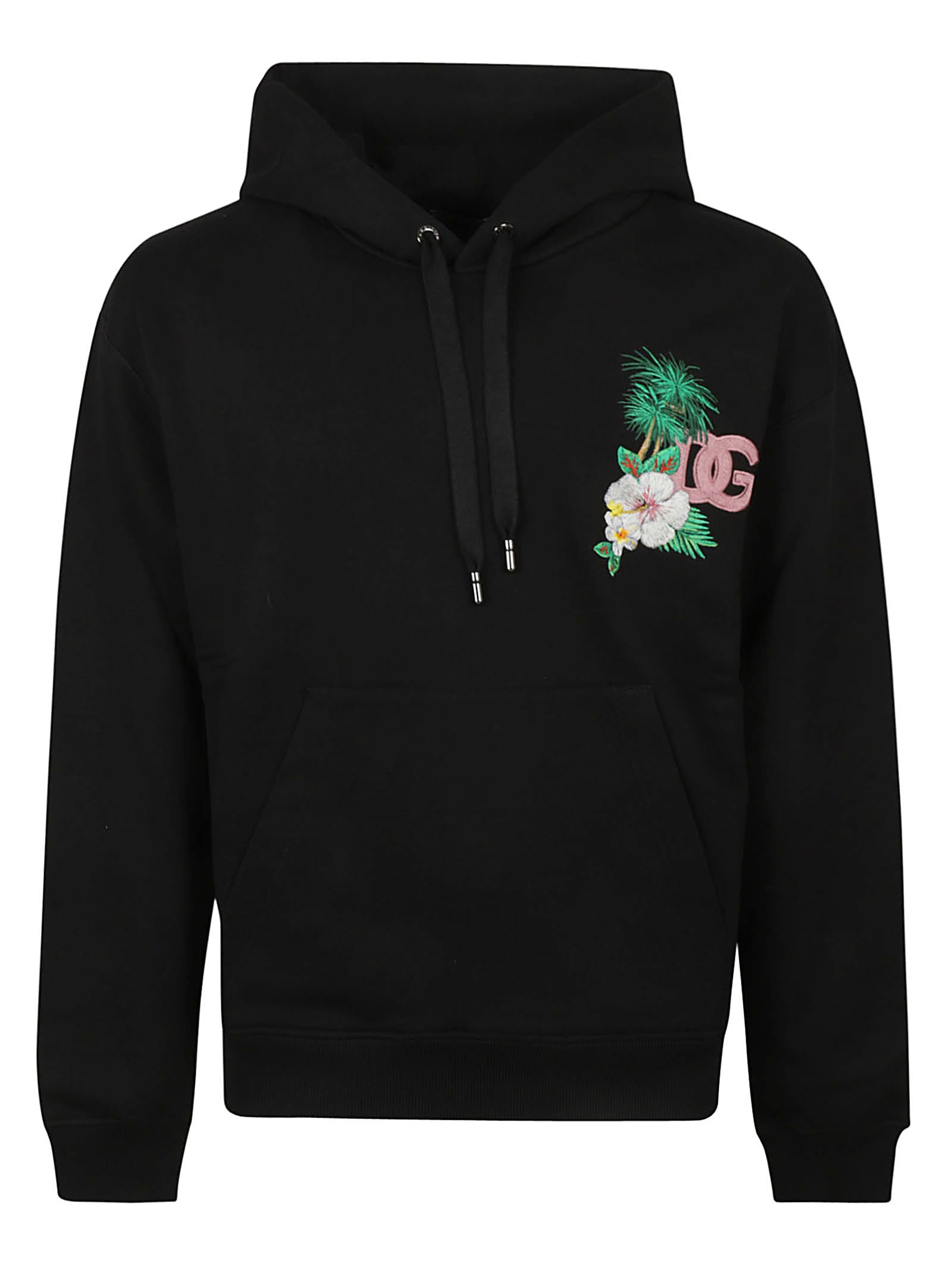 Dolce & Gabbana Floral Logo Embroidered Hoodie