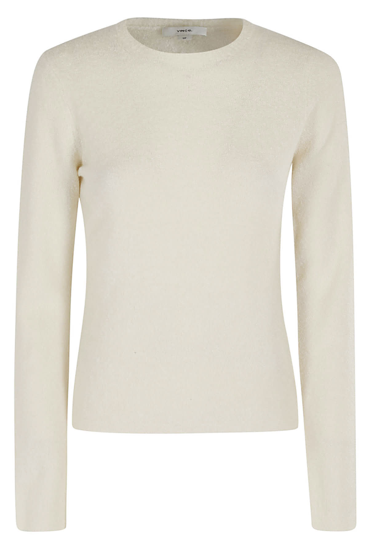 Shop Vince Soft Boucle Ls Crew In Ivr Ivory