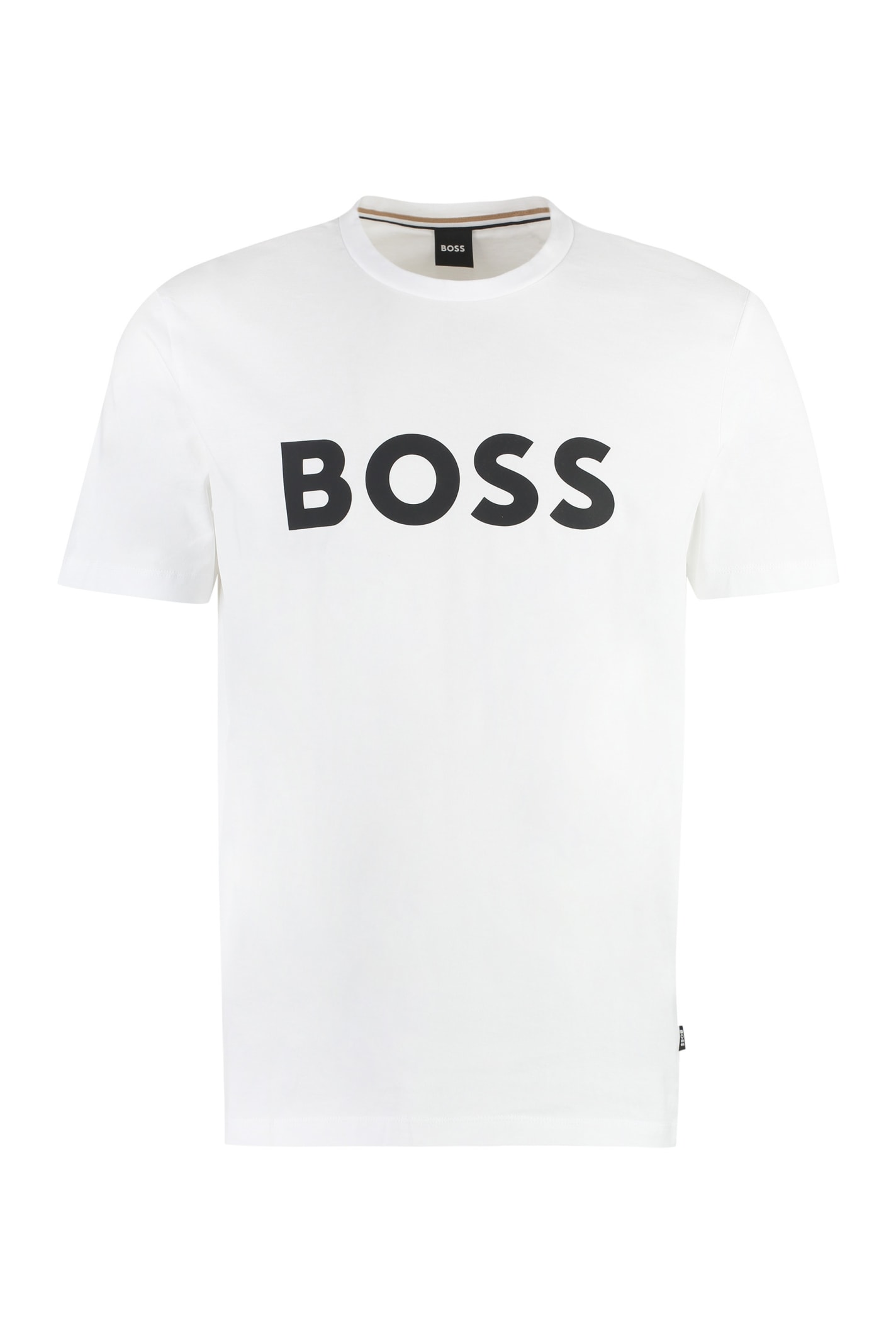 Hugo Boss Logo-print Crew-neck T-shirt In White
