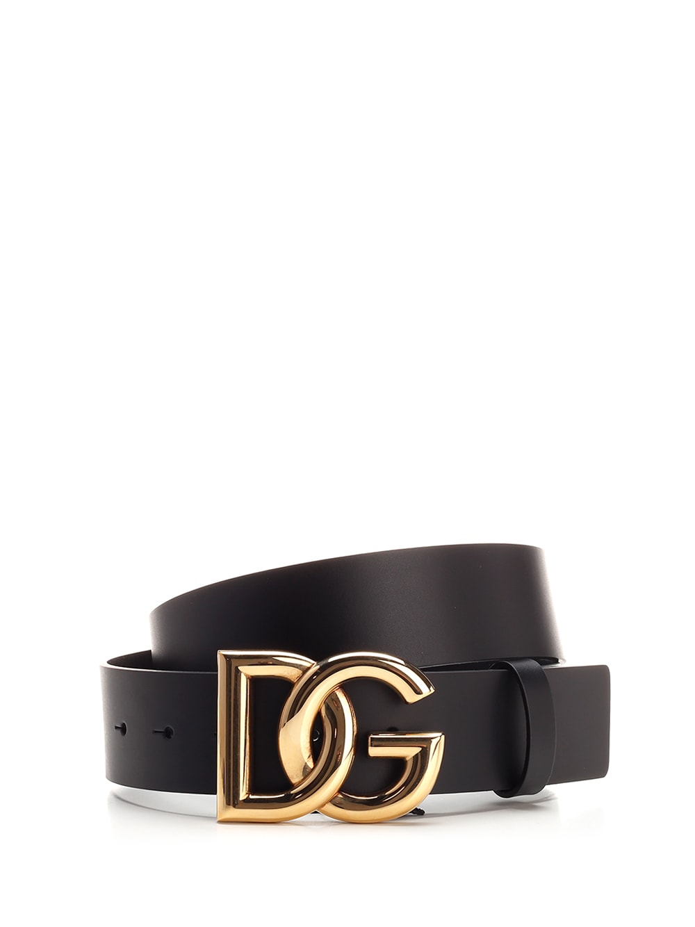 Shop Dolce & Gabbana Black Dg Belt In Nero Oro