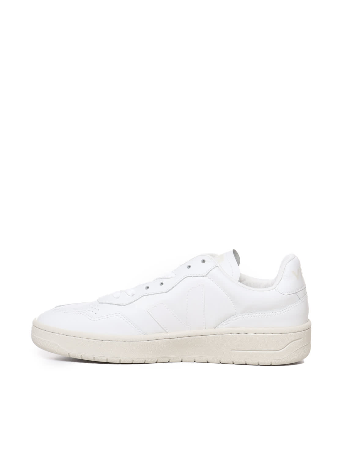 Shop Veja V-90 Sneakers In Calfskin In White