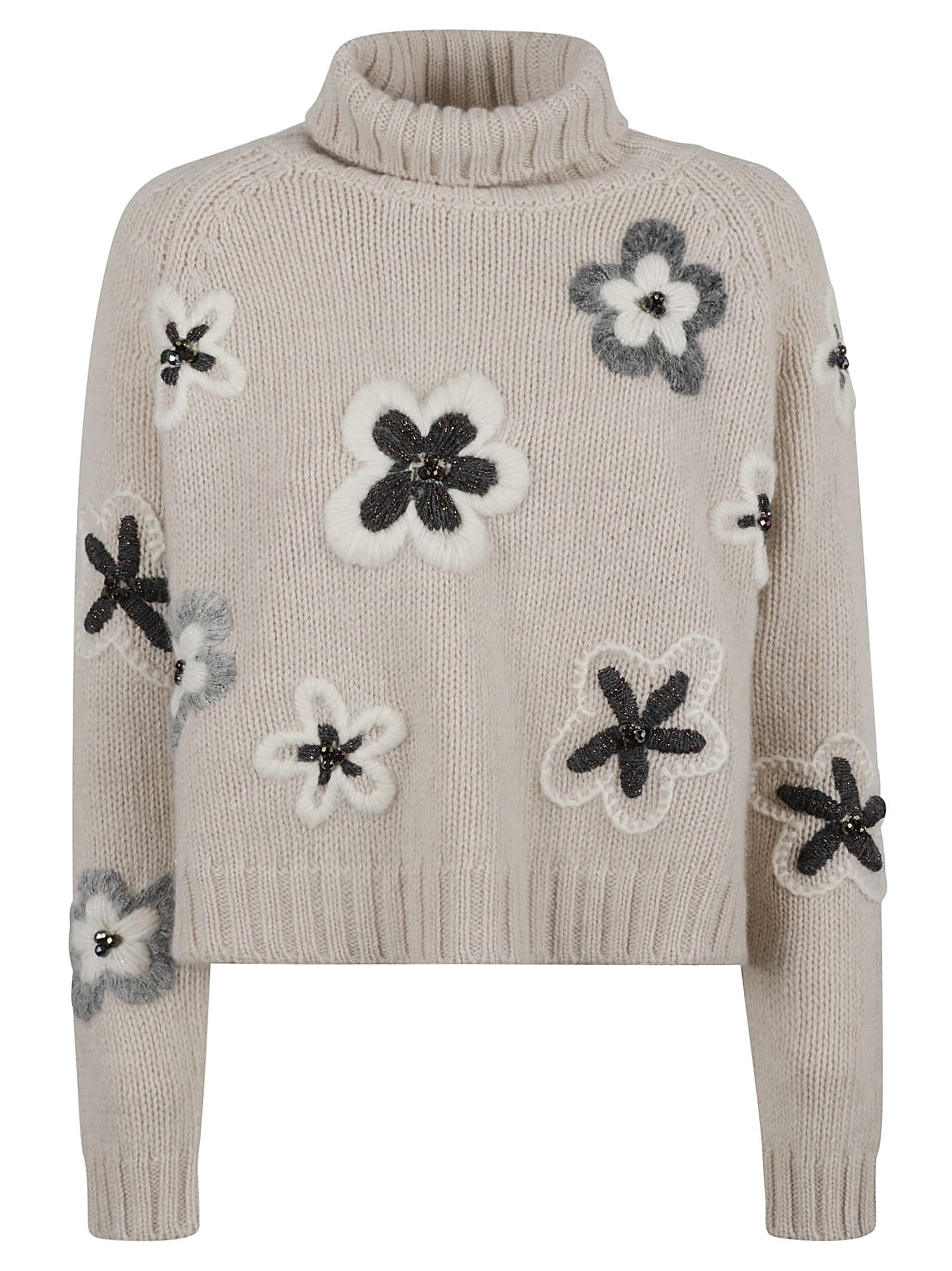 Floral Turtleneck Sweater