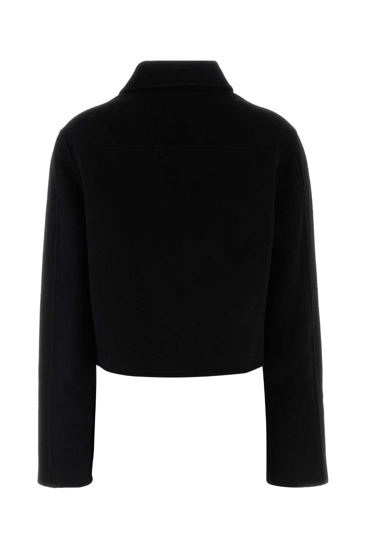Shop Loulou Studio Black Wool Blend Zhanna Coat