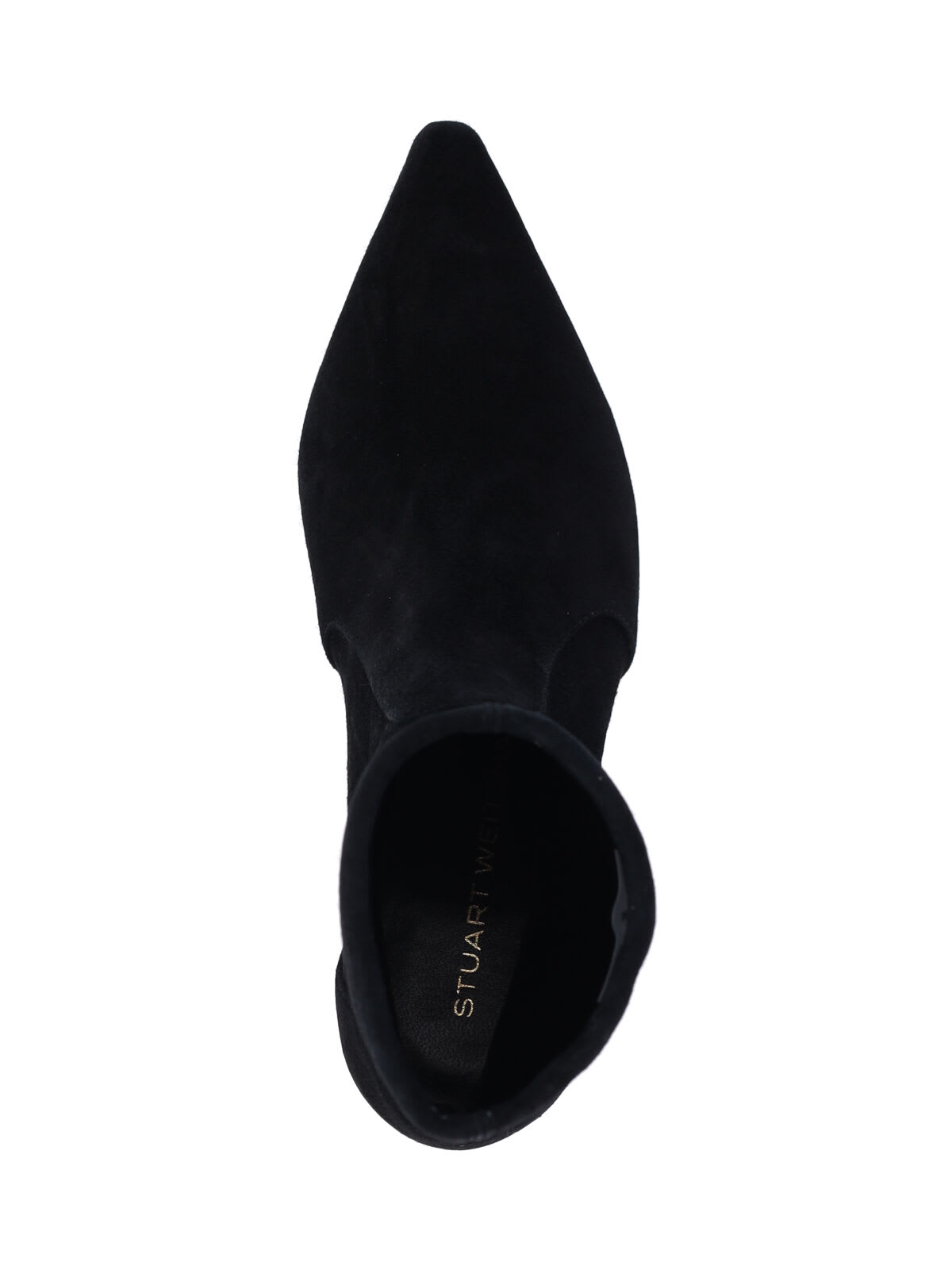 Stuart Weitzman Naomi Stretch Suede Ankle Booties In Black
