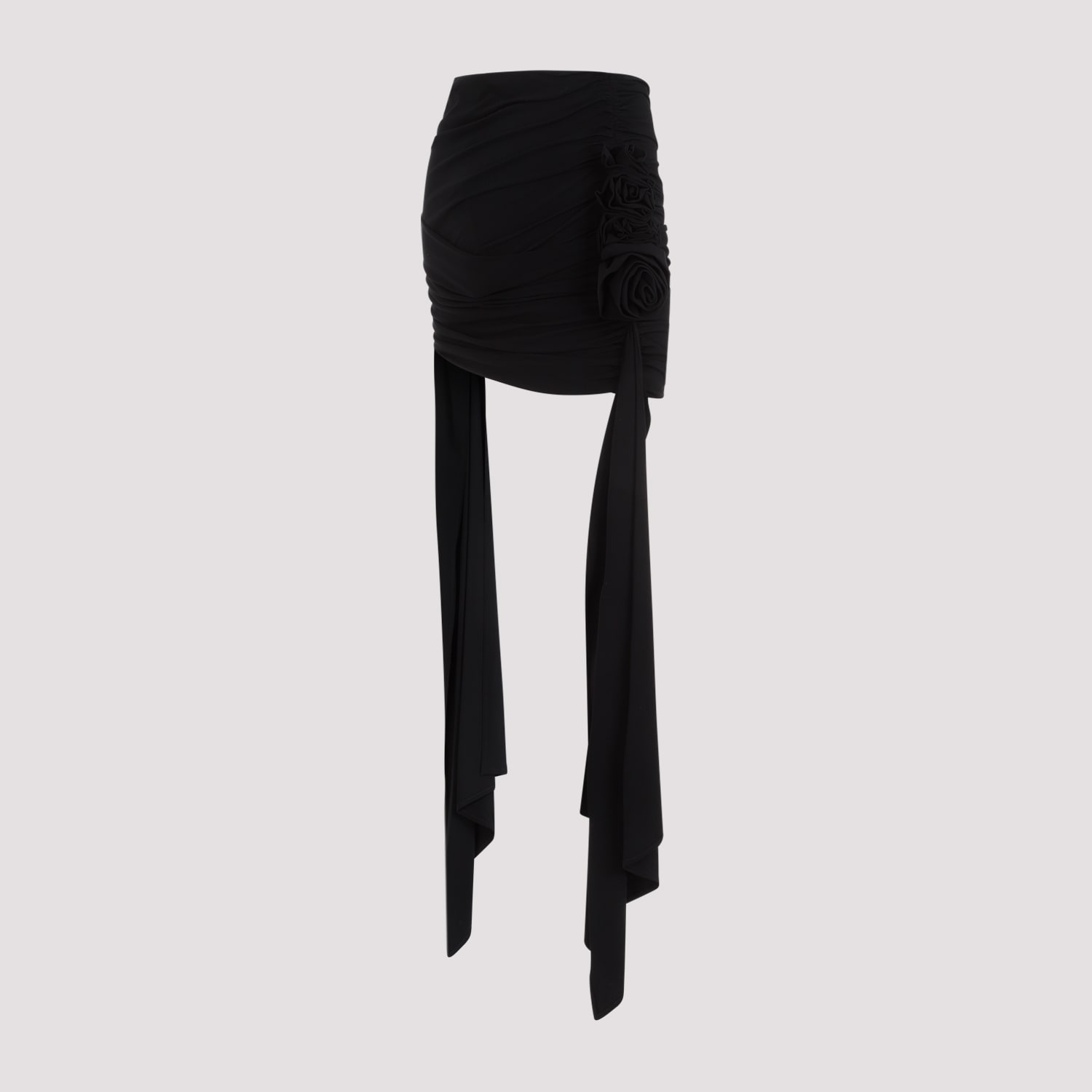 Shop Magda Butrym Viscose Mini Skirt In Black