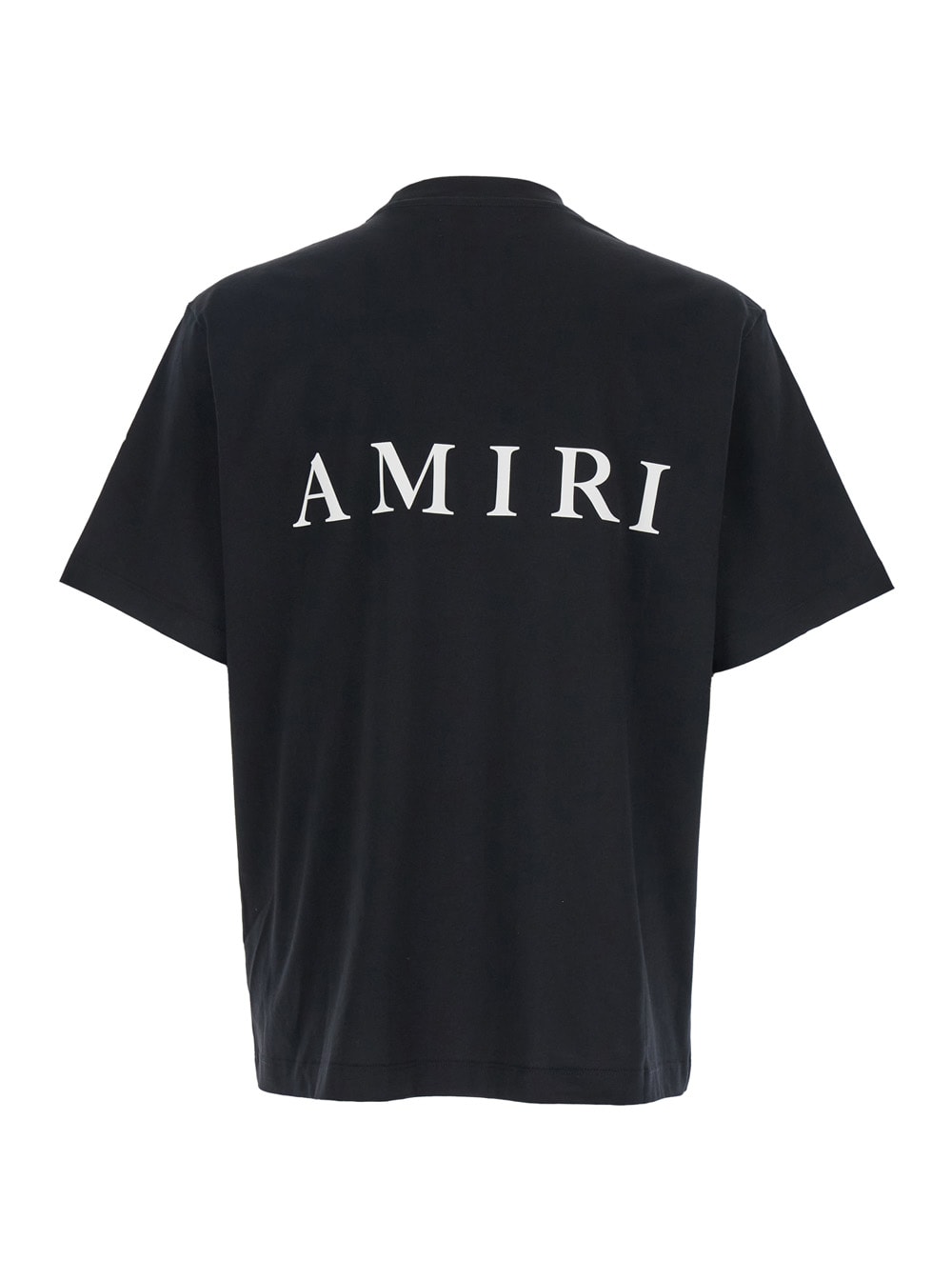 Amiri Jazz Wolf Black Crewneck T-shirt With Logo Lettering On The Front And Maxi Print On The Rear In Cott