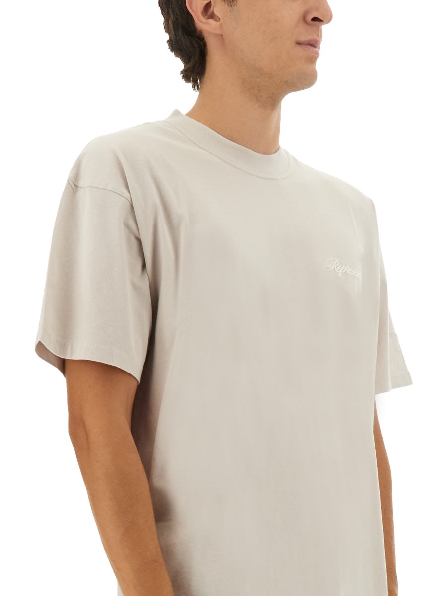 Represent Script Logo T-shirt In Neutral