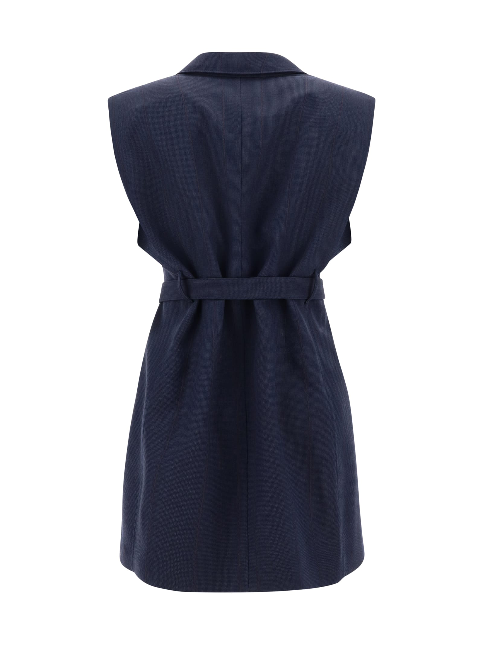 Shop Prada Oversized Vest In Navy