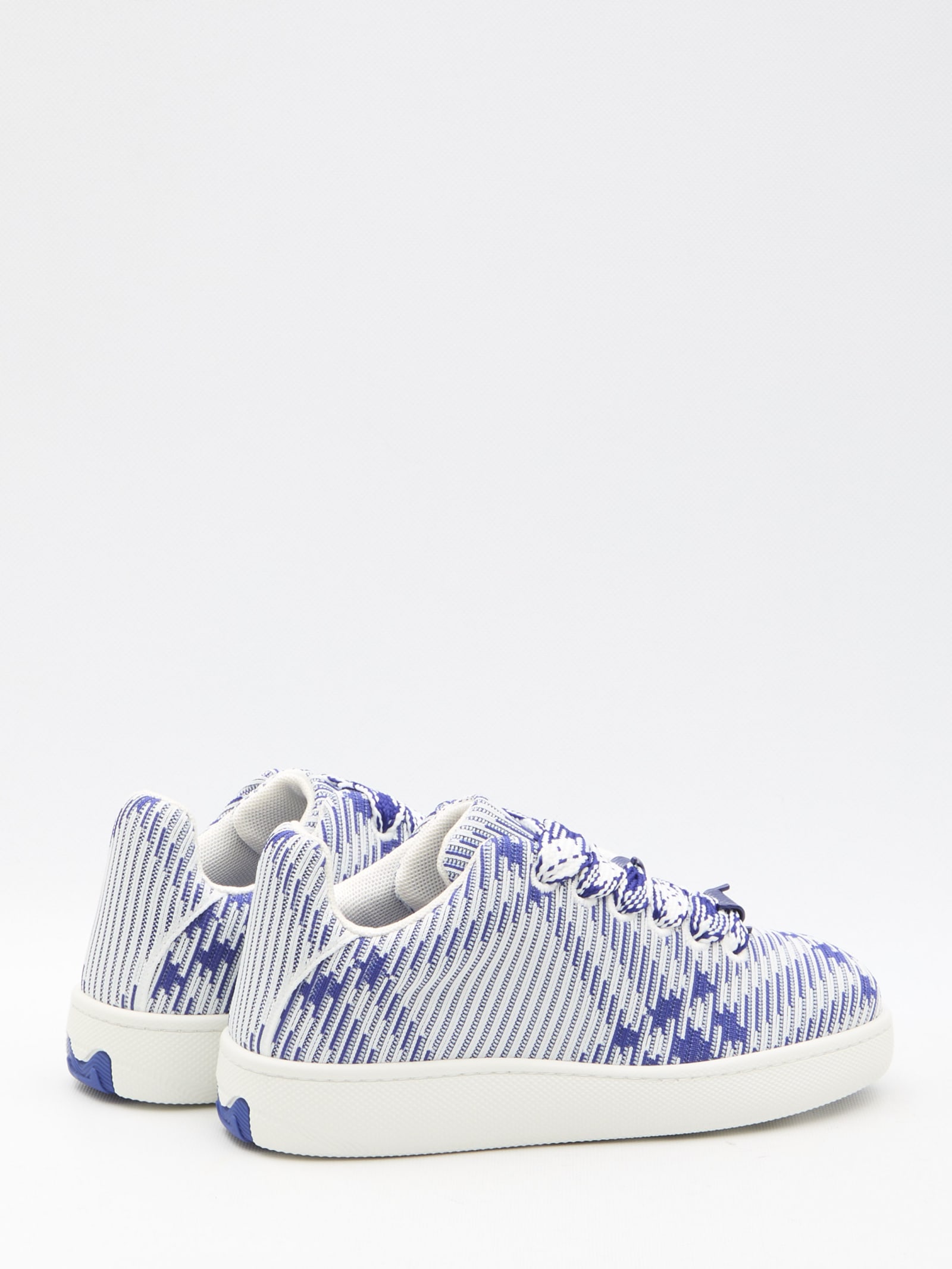 Burberry Dynamic Blue And White Patterned Sneakers In Light Blue