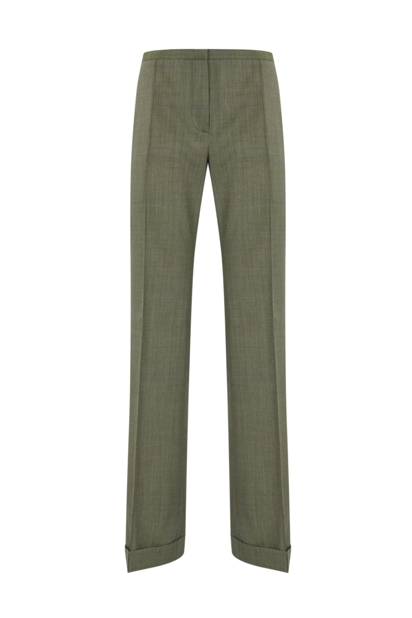 Palazzo Trousers In Fresh Wool And Linen