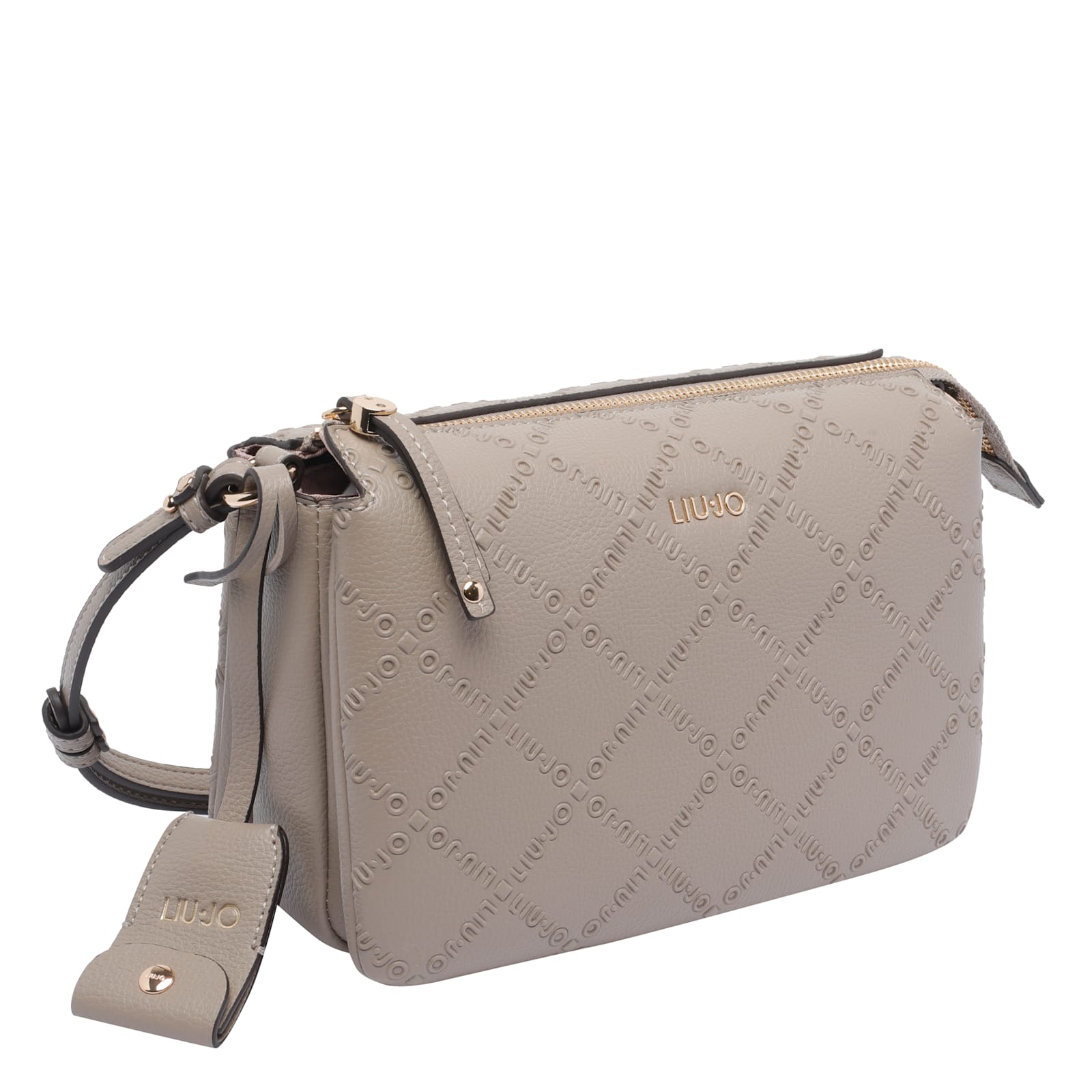 Liu •jo Adjustable Shoulder Bag Gold Hardware In Gray