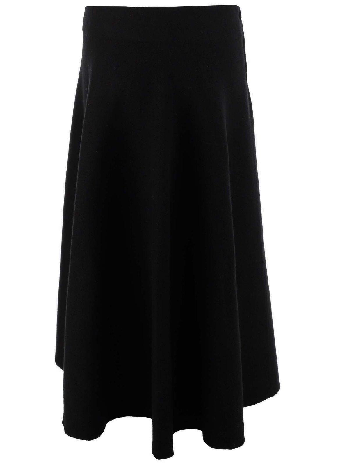 Jil Sander Black Elastic Knit Midi Skirt