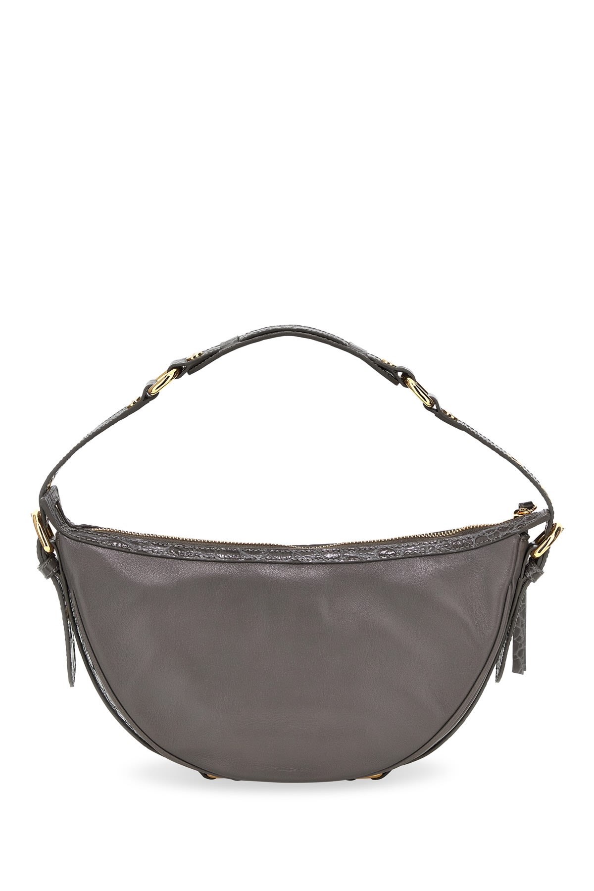 By Far Leather Shoulder Bag Featuring Crocodile Motif In Cem