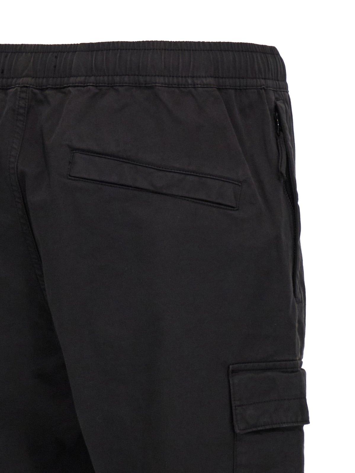 Shop Stone Island Regular Tapered Fit Cargo Pants In Black