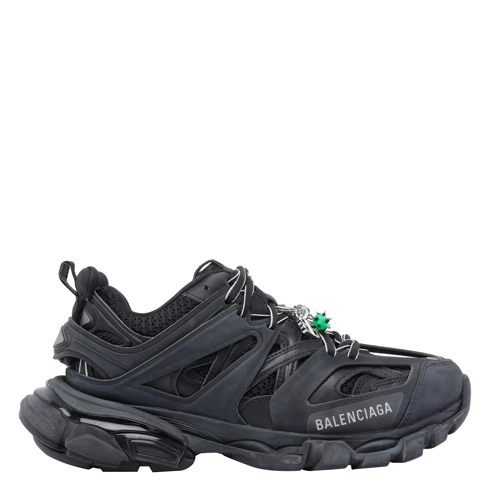 Balenciaga Black Mesh And Rubber Track Sneakers In Black
