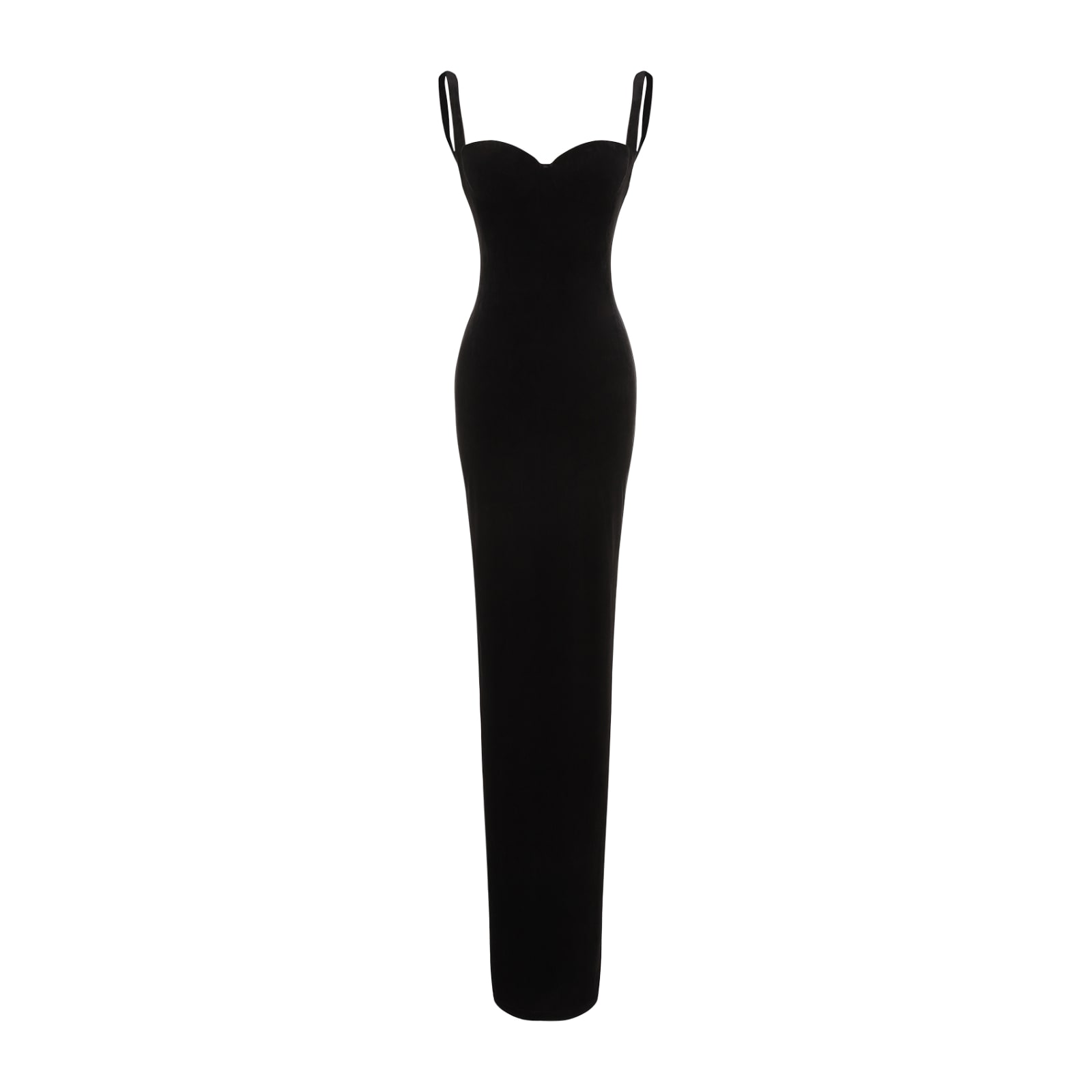 Shop Balenciaga Fitted Gown Long Dress In Black