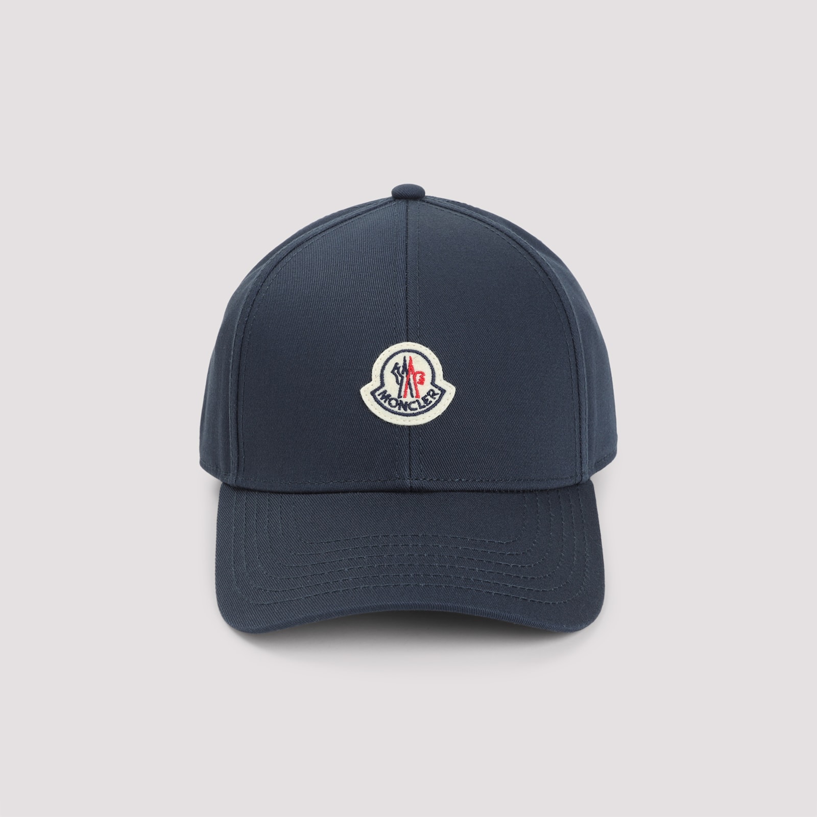 Moncler Cotton Gabardine Baseball Cap In Blue