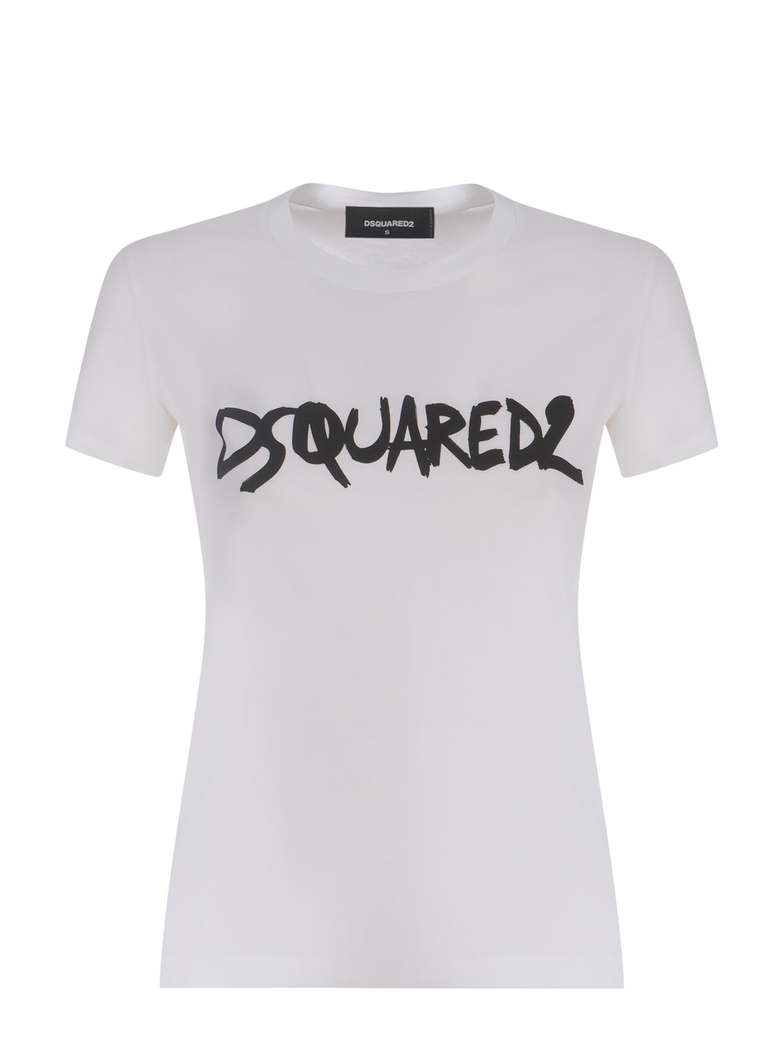 Shop Dsquared2 T-shirt  Made Of Cotton Jersey In Bianco