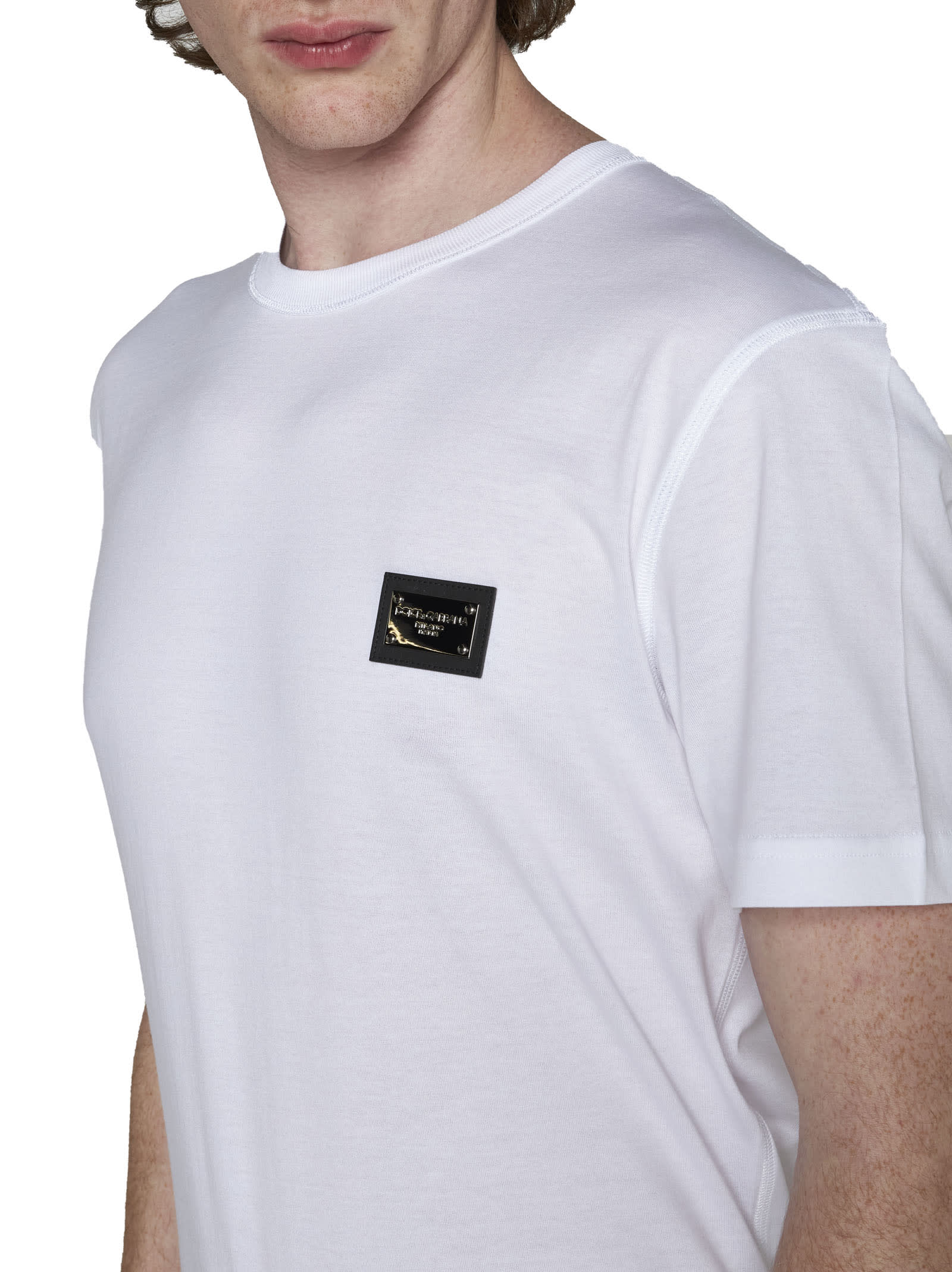 Shop Dolce & Gabbana Logo Plaque T-shirt In White
