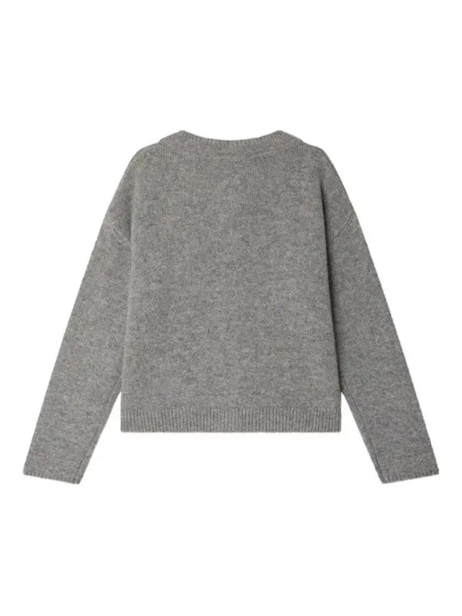 Bonpoint Cardigan With Logo In Gray
