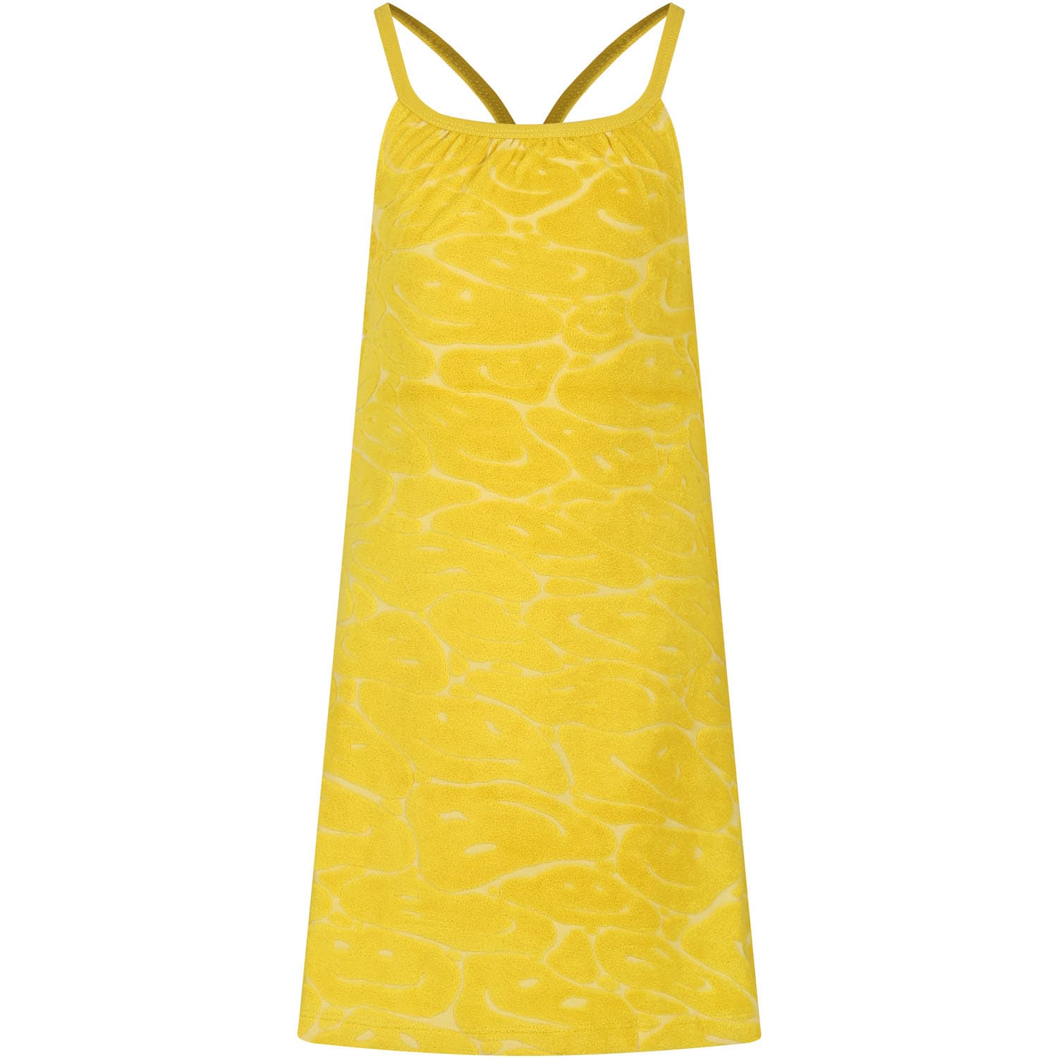 Molo Kids' Yellow Dress For Girl With Smileys