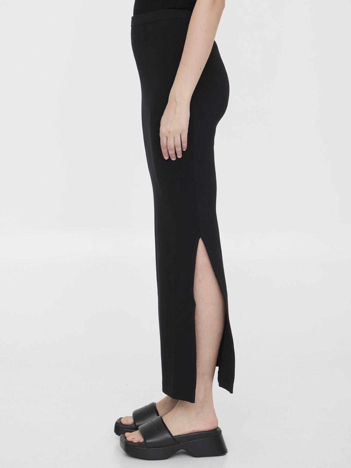 Shop Alexander Wang Side-slit Maxi Skirt In Black