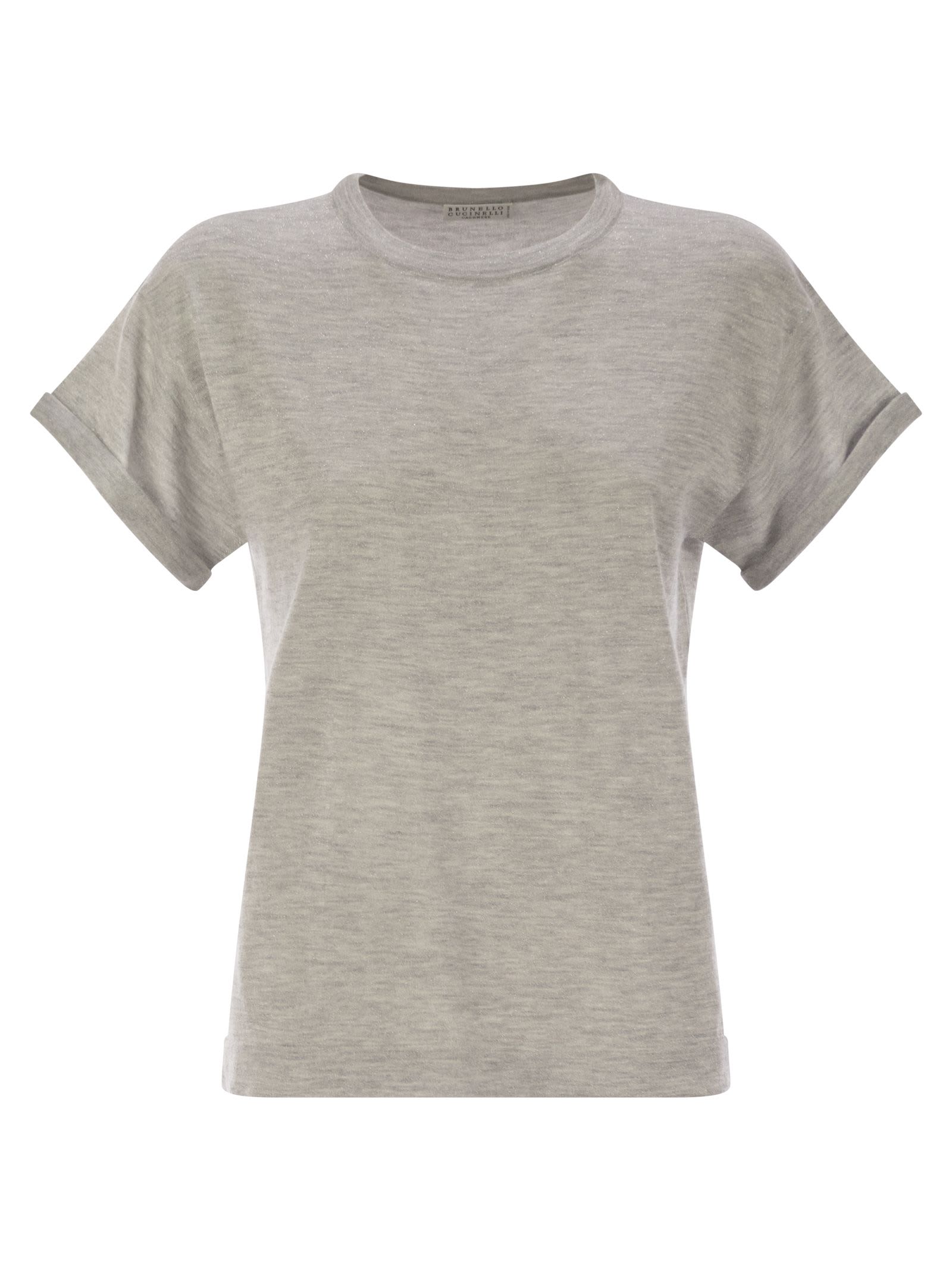 Brunello Cucinelli Sparkling Lightweight Cashmere And Silk Sweater In Ciottolo