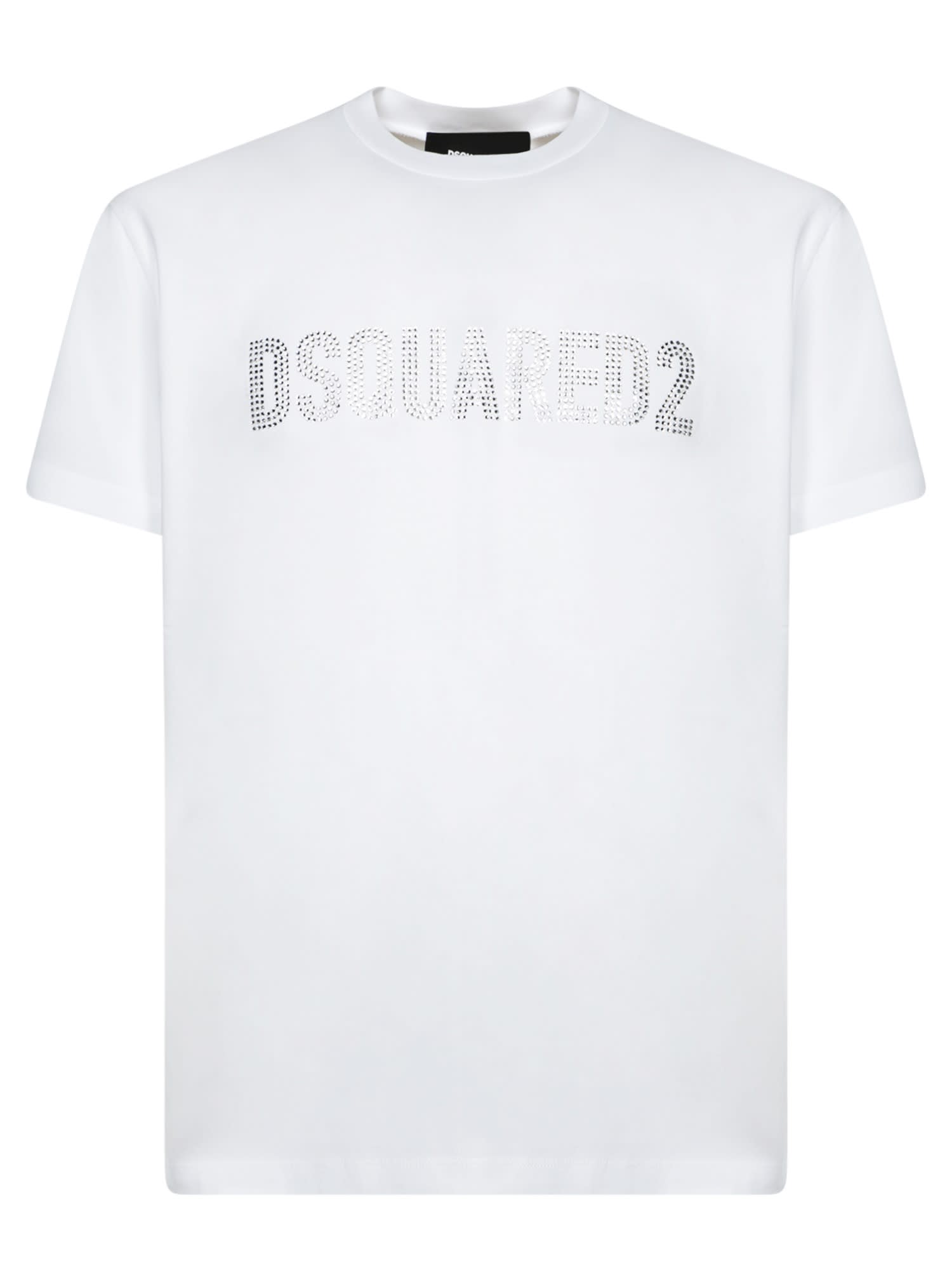 Shop Dsquared2 Logo Paill White T-shirt