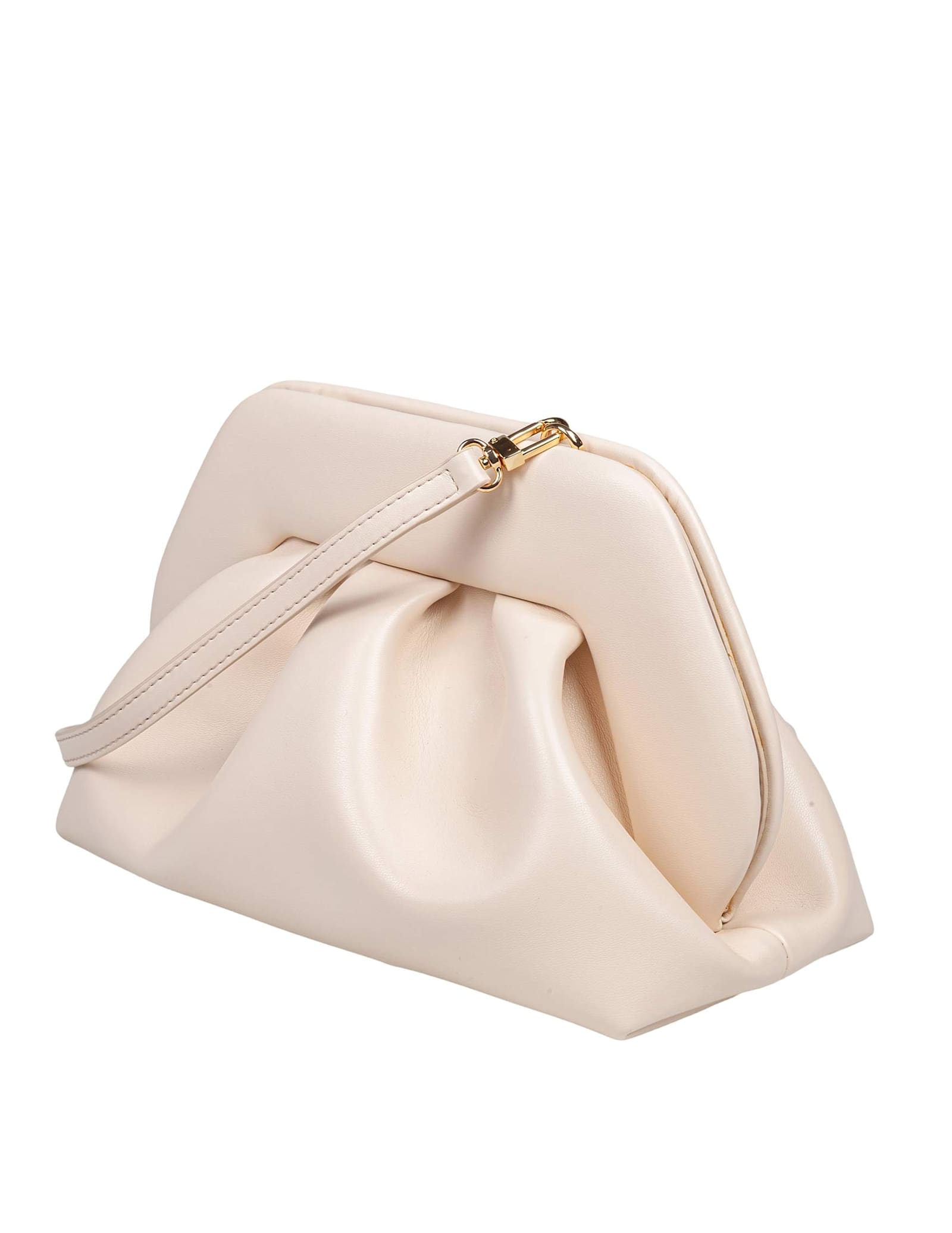 Themoirè Vegan Fabric Clutch Shell Color In Neutral