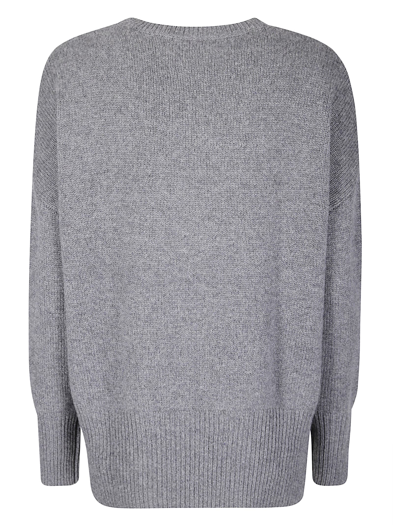 Lisa Yang Cashmere Knit Oversized Sweater With Contrasting Edge Detail In Gray