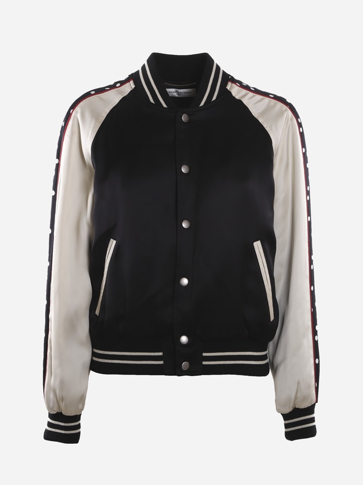 Saint Laurent Teddy Wool Jacket With Contrasting Inserts