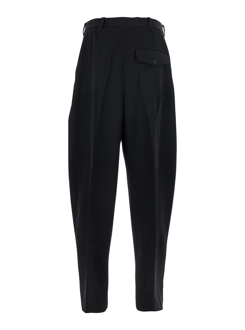 Jacquemus Black Trousers With Button Closure And Pleats On The Front In Wool Man In Multi