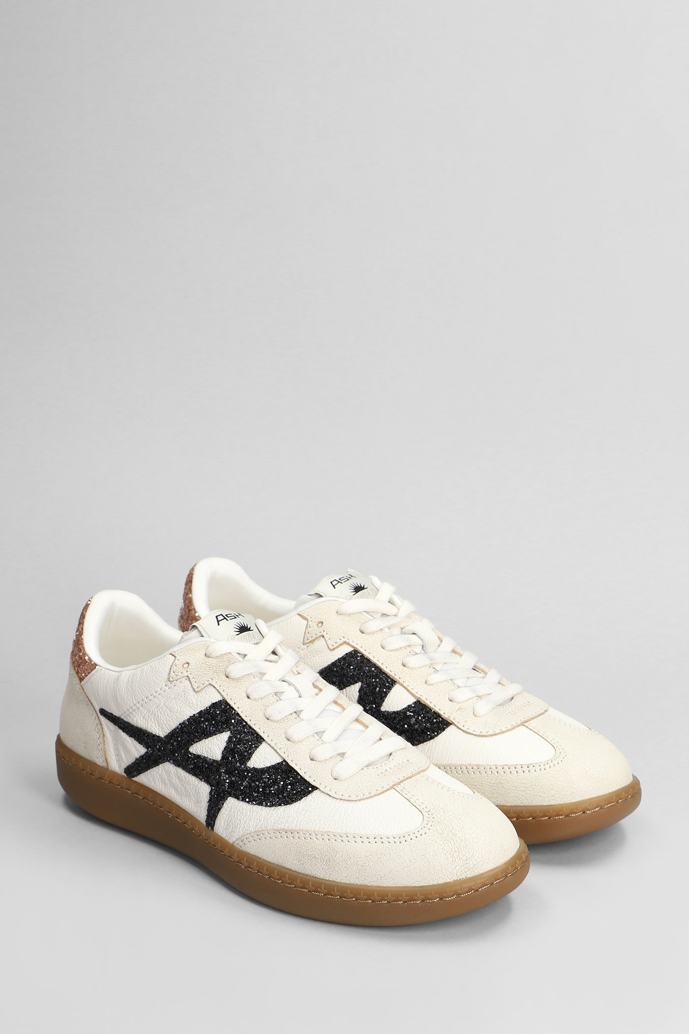 Shop Ash Sunset Sneakers In Beige Leather And Fabric