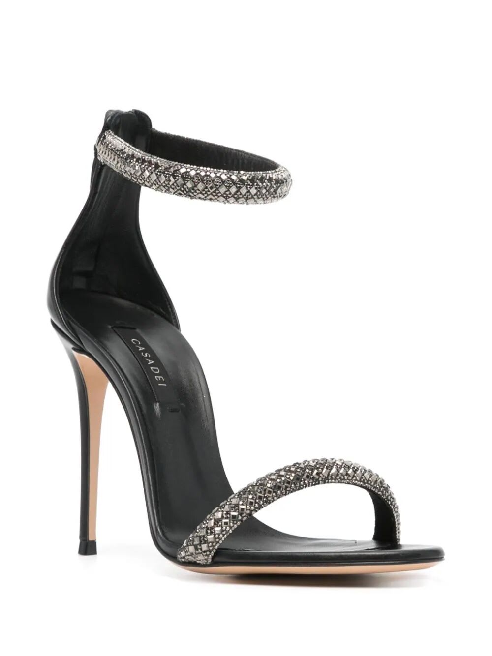 Shop Casadei Elegant Sandal In Ematite Black