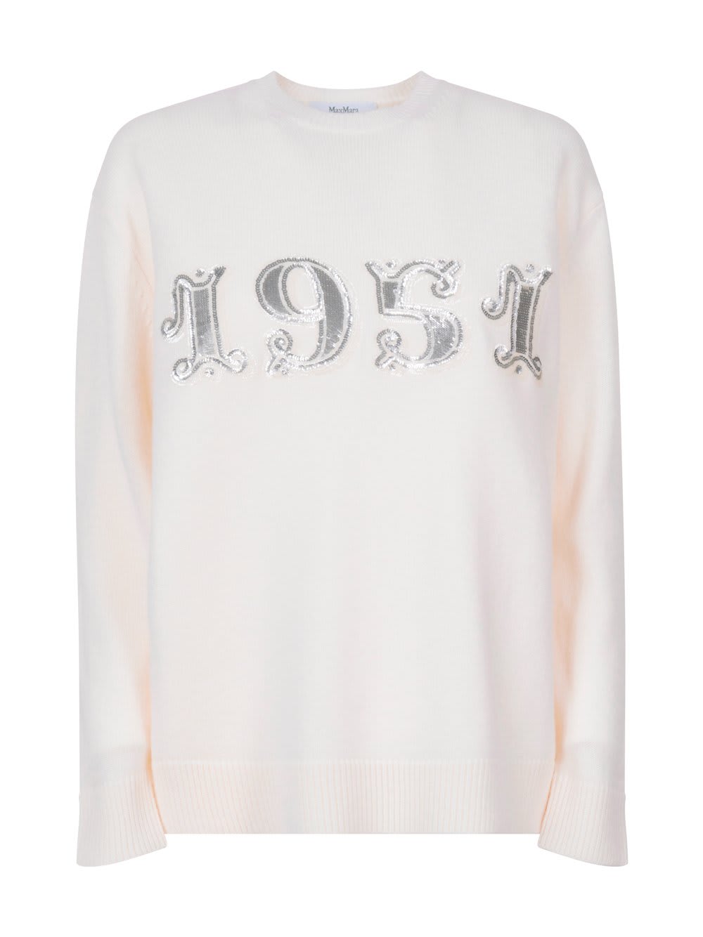 Shop Max Mara Plata Crewneck Jumper In White