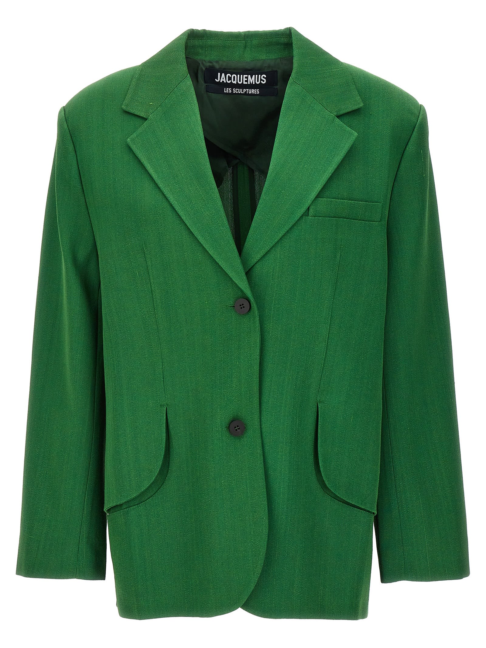 Shop Jacquemus La Veste Titolo Blazer In Green
