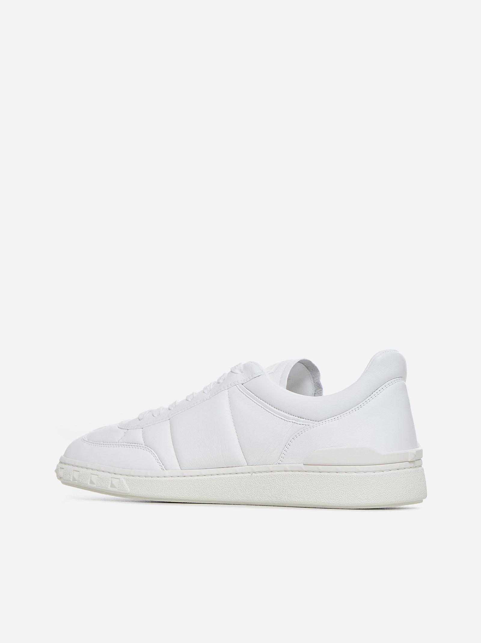 Shop Valentino Upvillage Nappa Leather Sneakers In Bianco Snow White