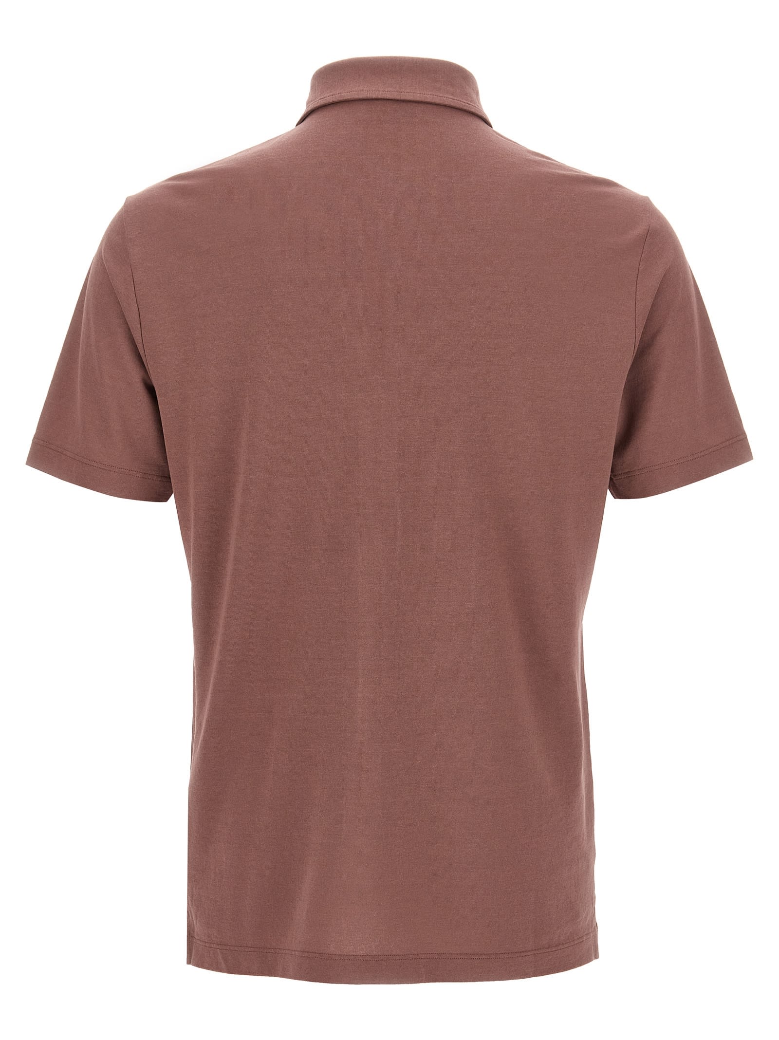 Zanone 'ice Cotton' Polo Shirt In Brown