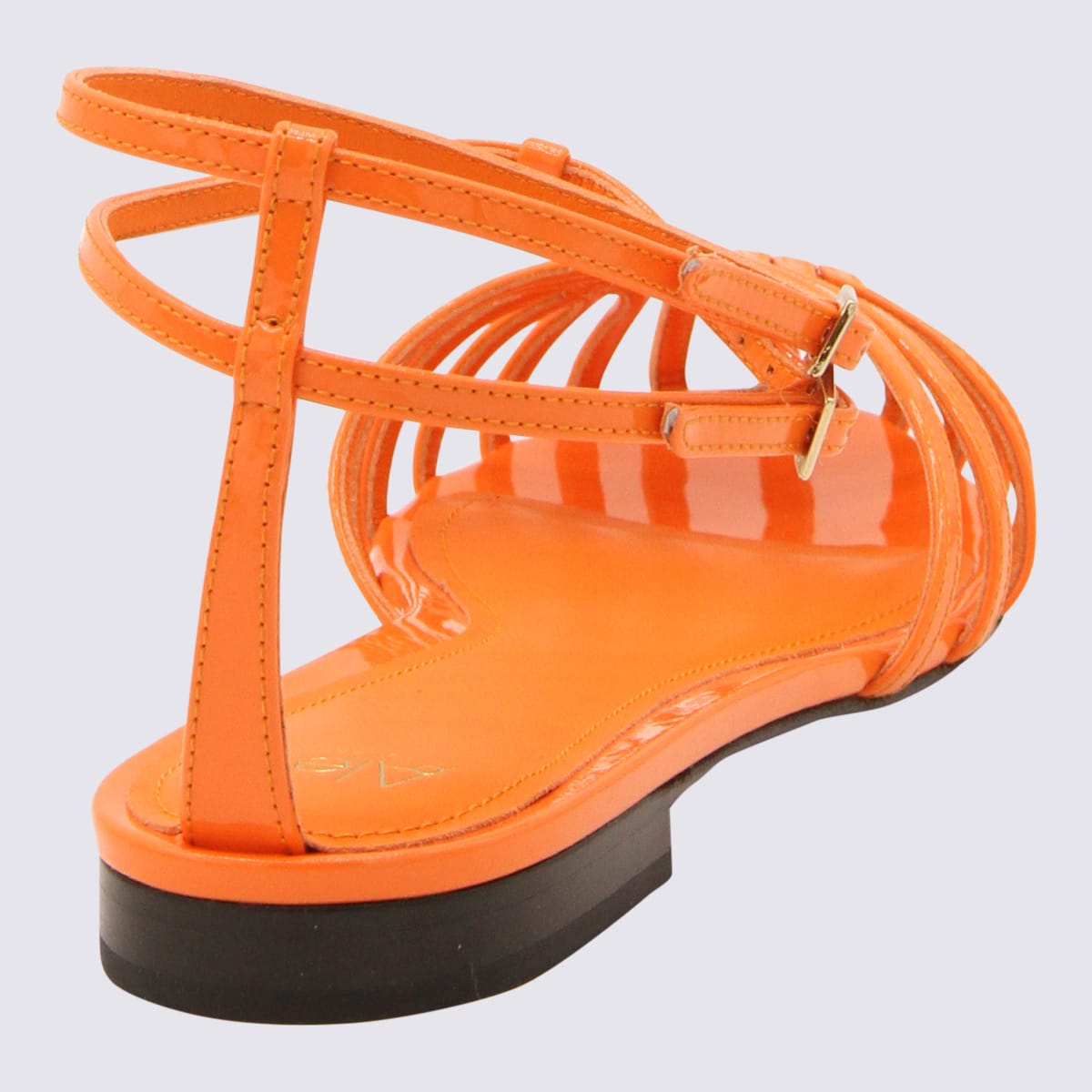 Shop Alevì Orange Leather Elena Flats