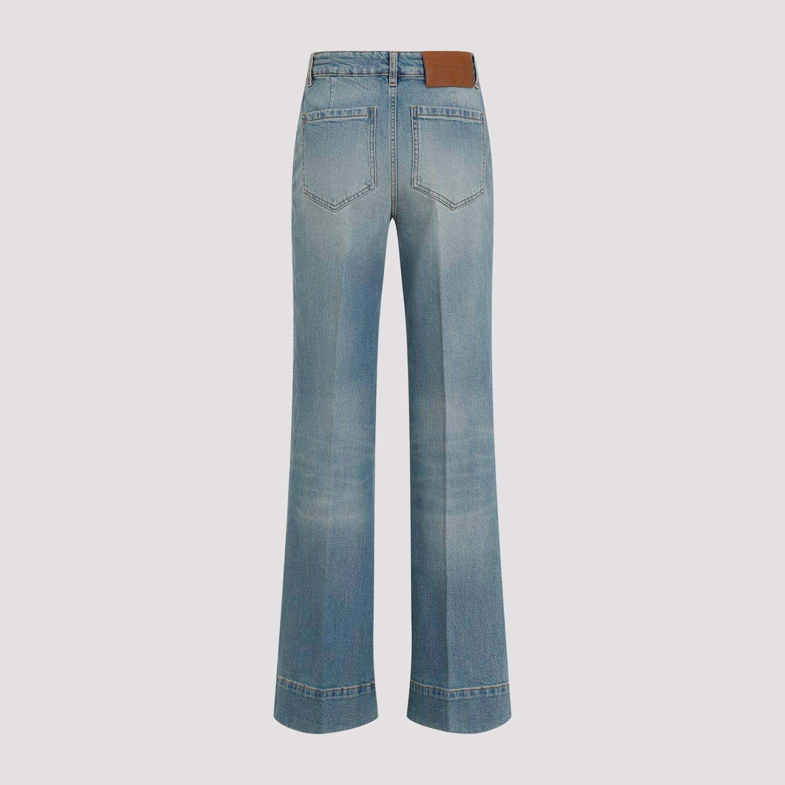 Shop Victoria Beckham Alina Jeans In Tinted Blue Wash