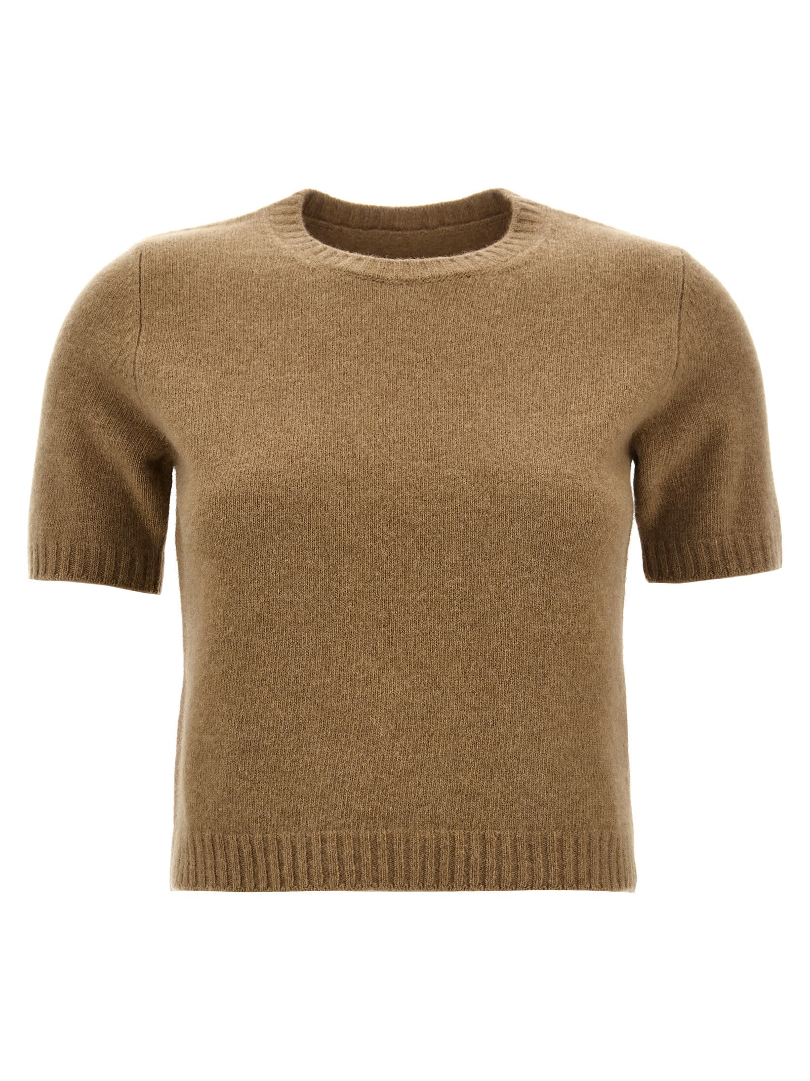 Shop Maison Margiela Short Sleeve Sweater In Beige