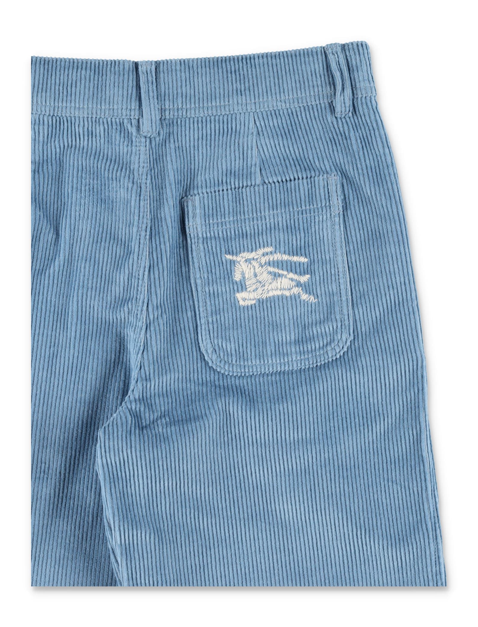 Shop Burberry Kid - Corduroy Pants In Alloy Blue