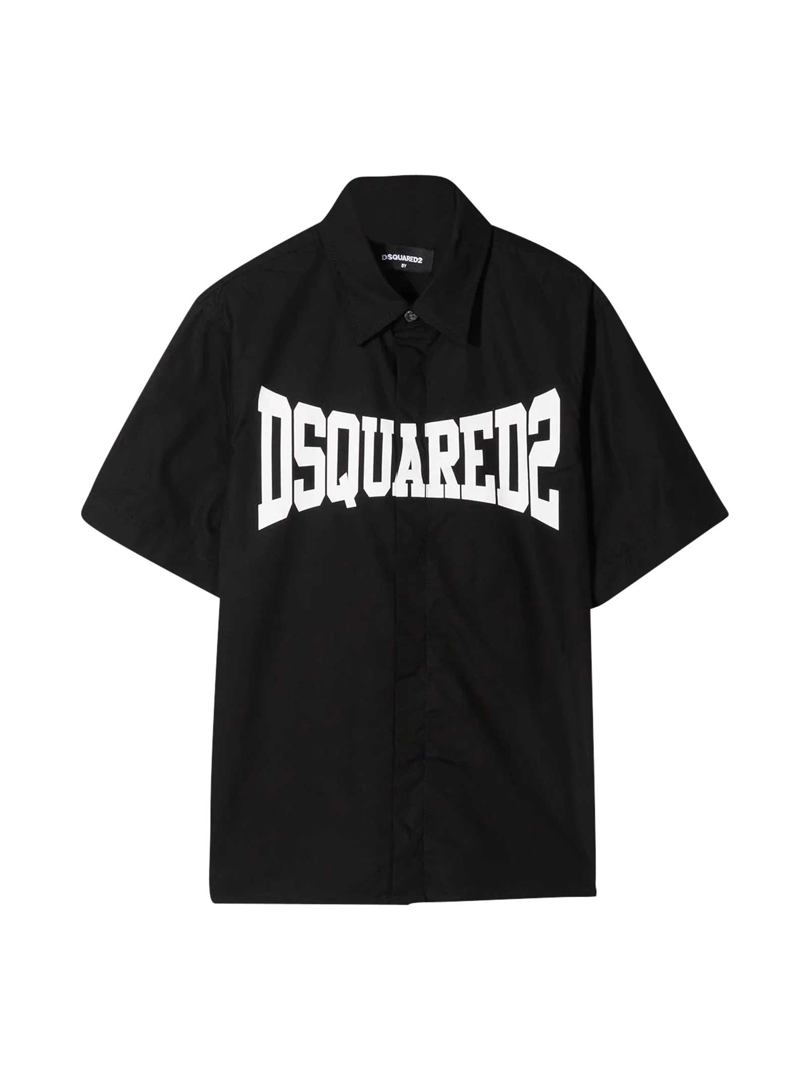 Dsquared2 Black Polo Shirt Teen In Nero