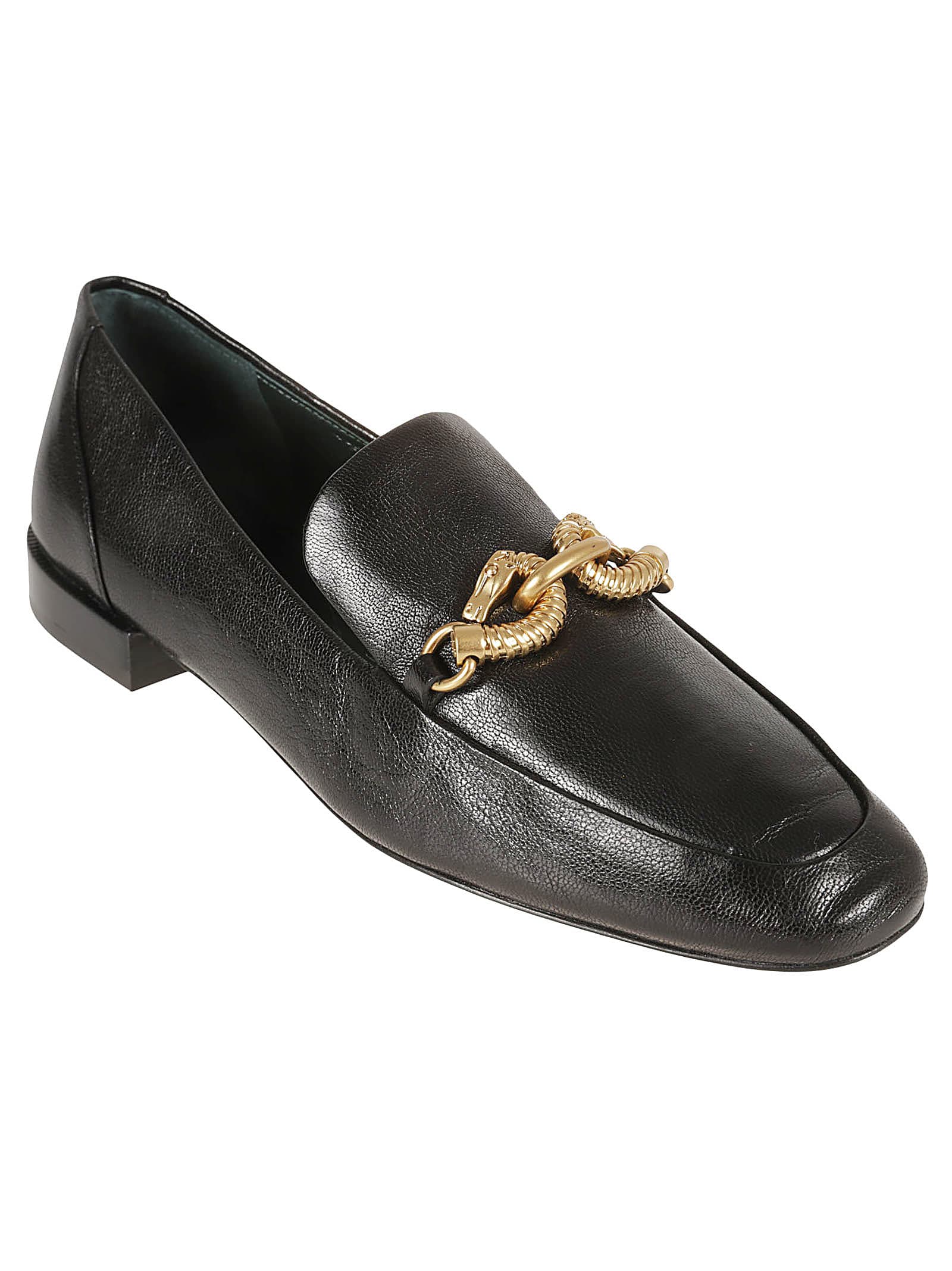 Shop Tory Burch Jessa Loafers In Perfect Black/gold
