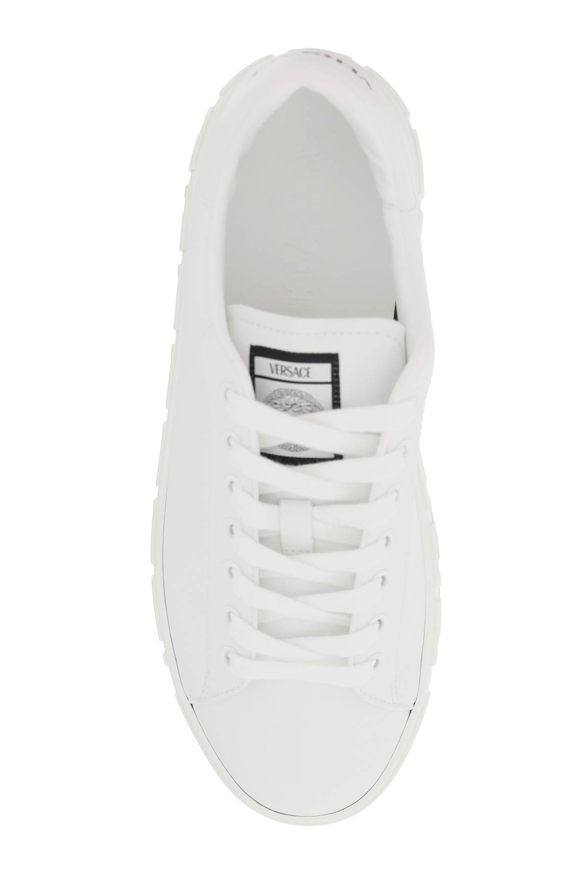 Shop Versace Greca Sneakers In White (white)