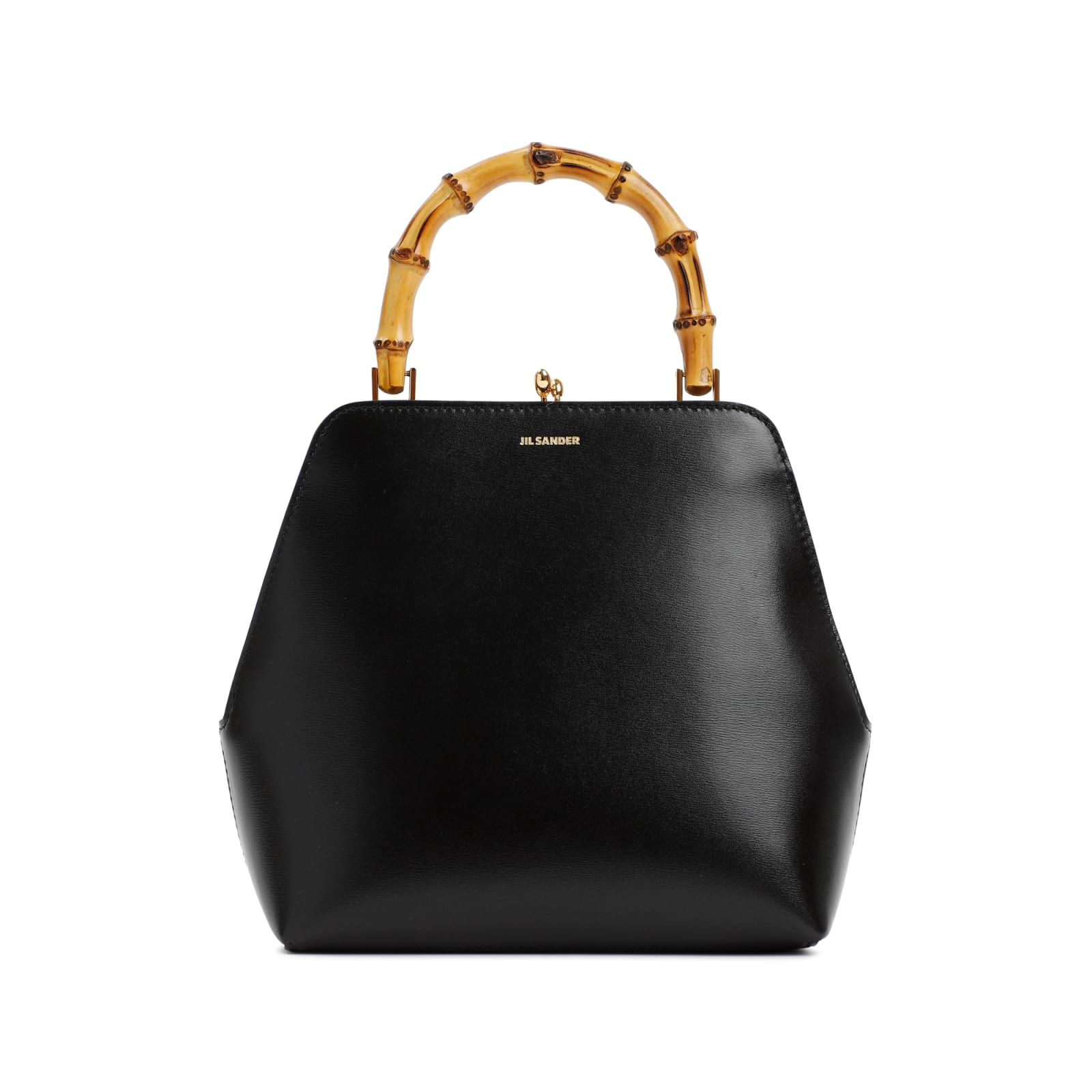 Shop Jil Sander Goji Square Sm Bamboo Bag In Black